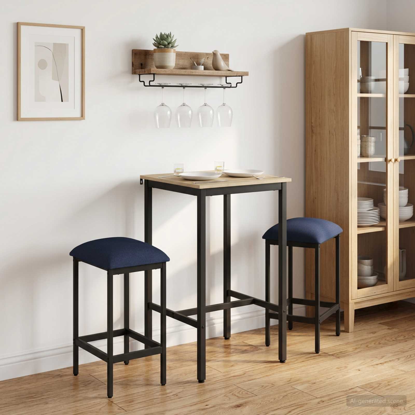 Barhocker 2 stk. Blau 40 x 32 x 64 cm Holzwerkstoff