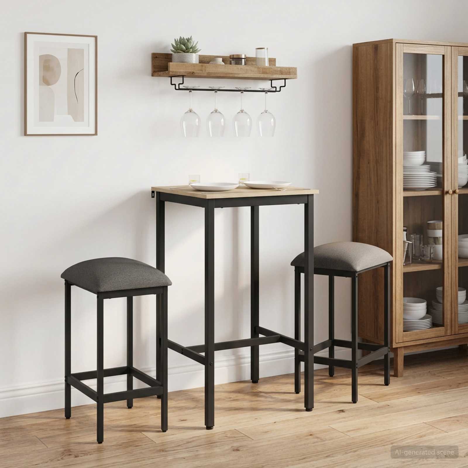 Barhocker 2 stk. Hellgrau 40 x 32 x 74 cm Holzwerkstoff