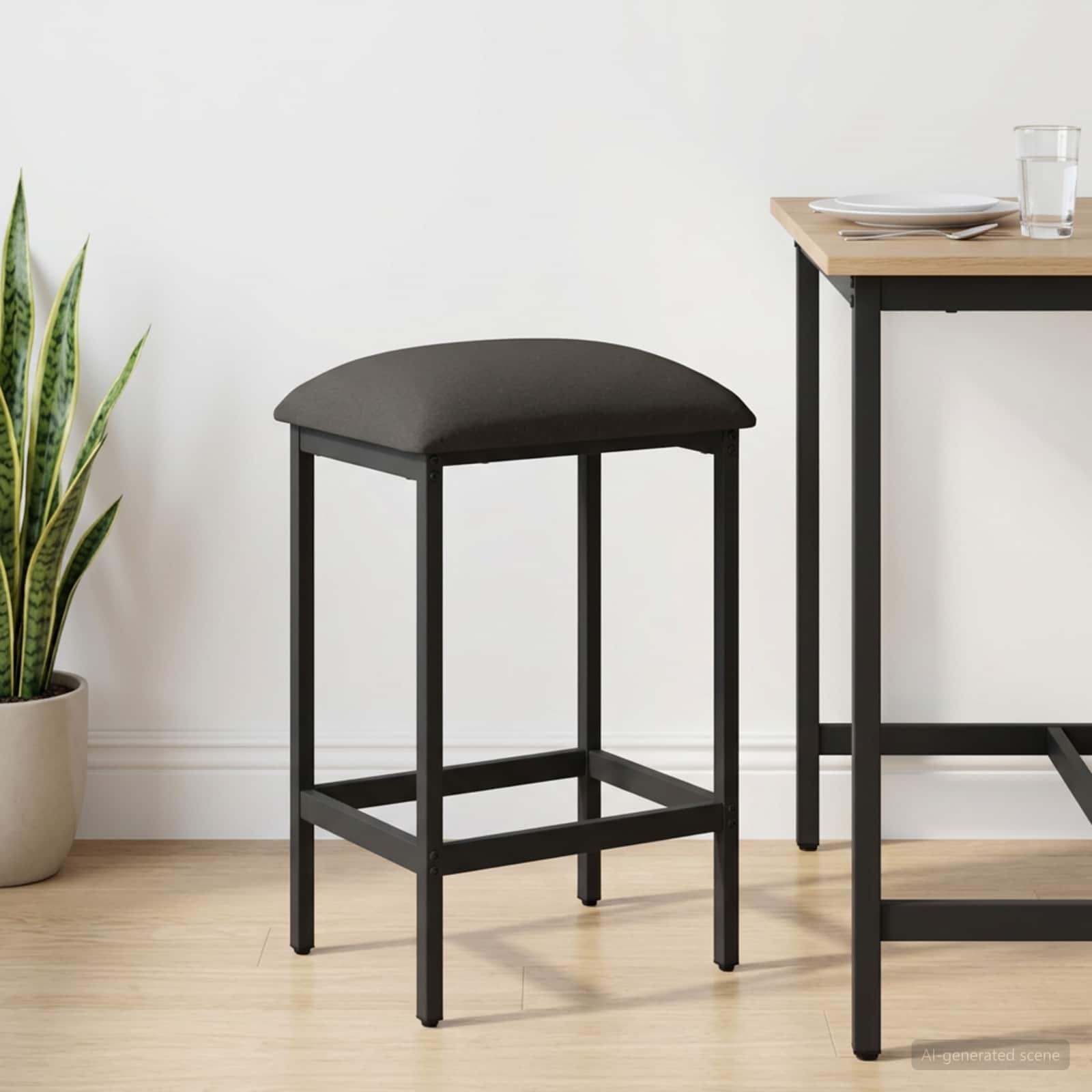 Barhocker Dunkelgrau 40 x 32 x 74 cm Holzwerkstoff