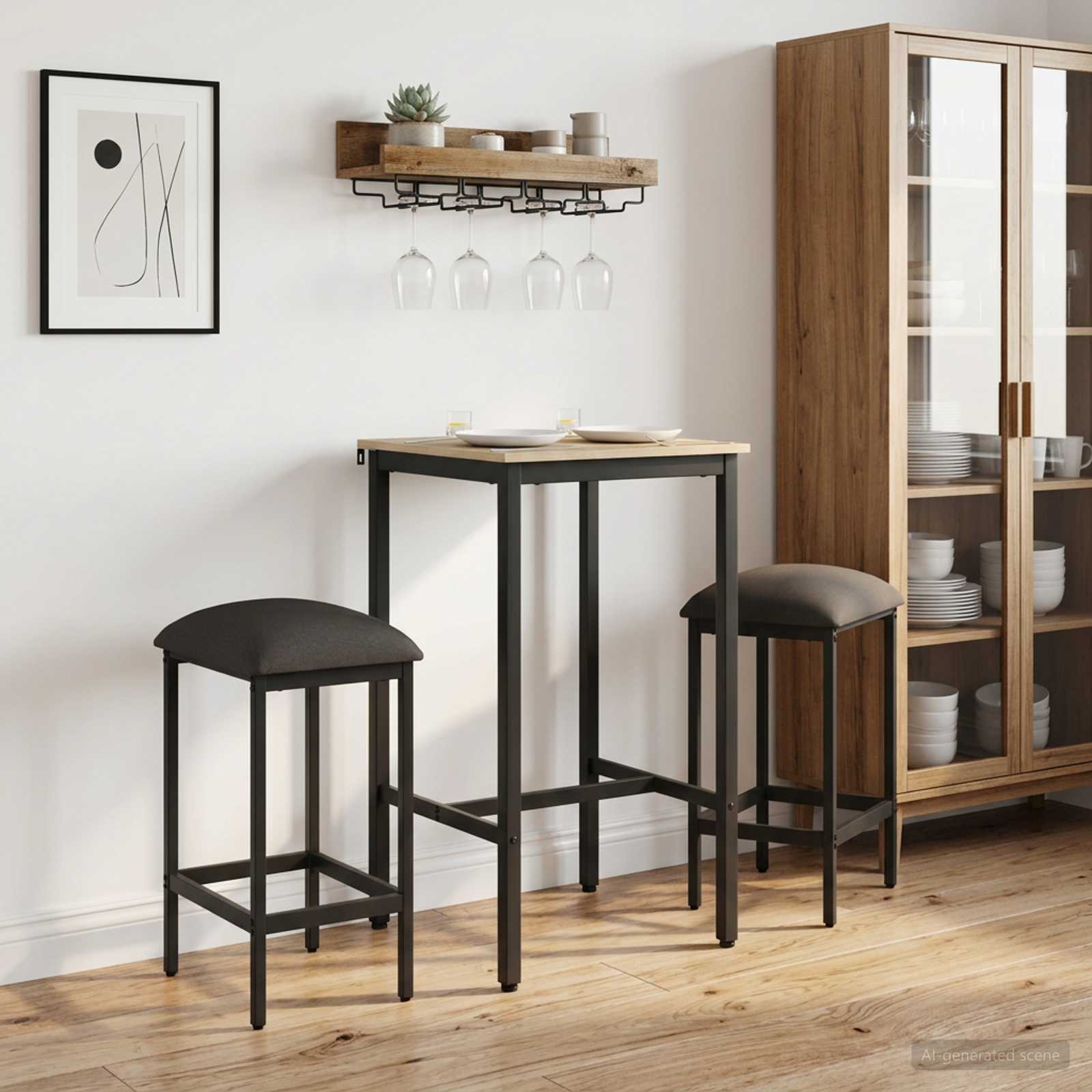 Barhocker 2 stk. Dunkelgrau 40 x 32 x 74 cm Holzwerkstoff