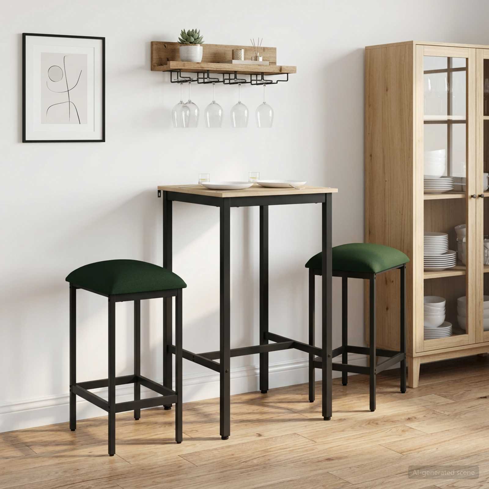 Barhocker 2 stk. Dunkelgrün 40 x 32 x 74 cm Holzwerkstoff
