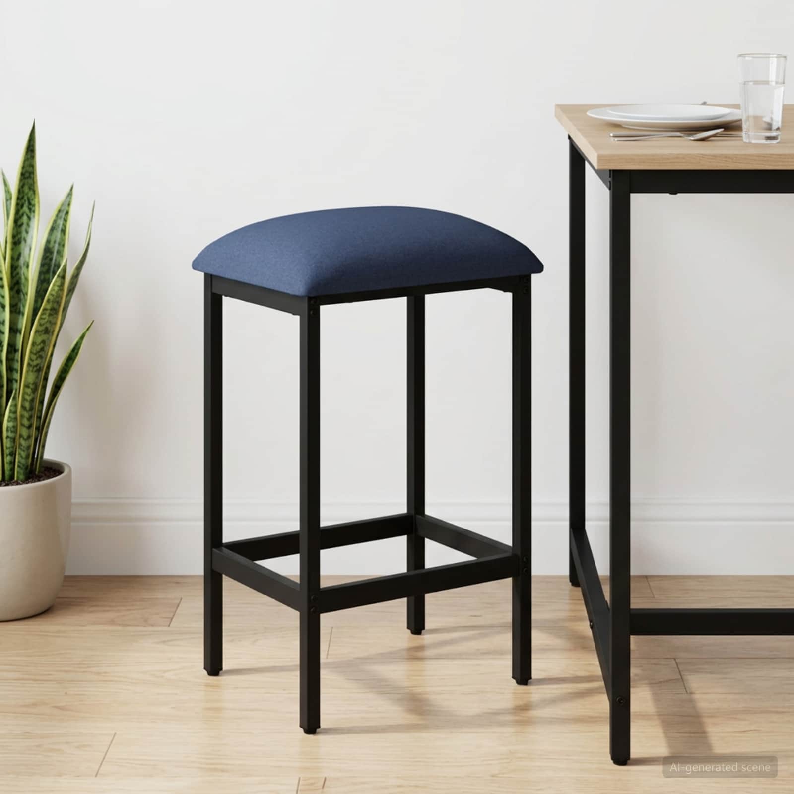 Barhocker Blau 40 x 32 x 74 cm Holzwerkstoff