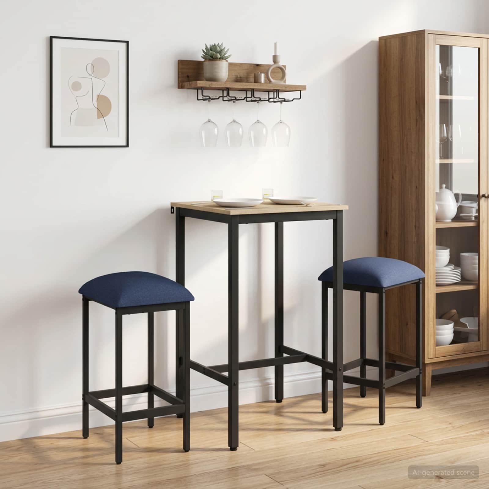 Barhocker 2 stk. Blau 40 x 32 x 74 cm Holzwerkstoff