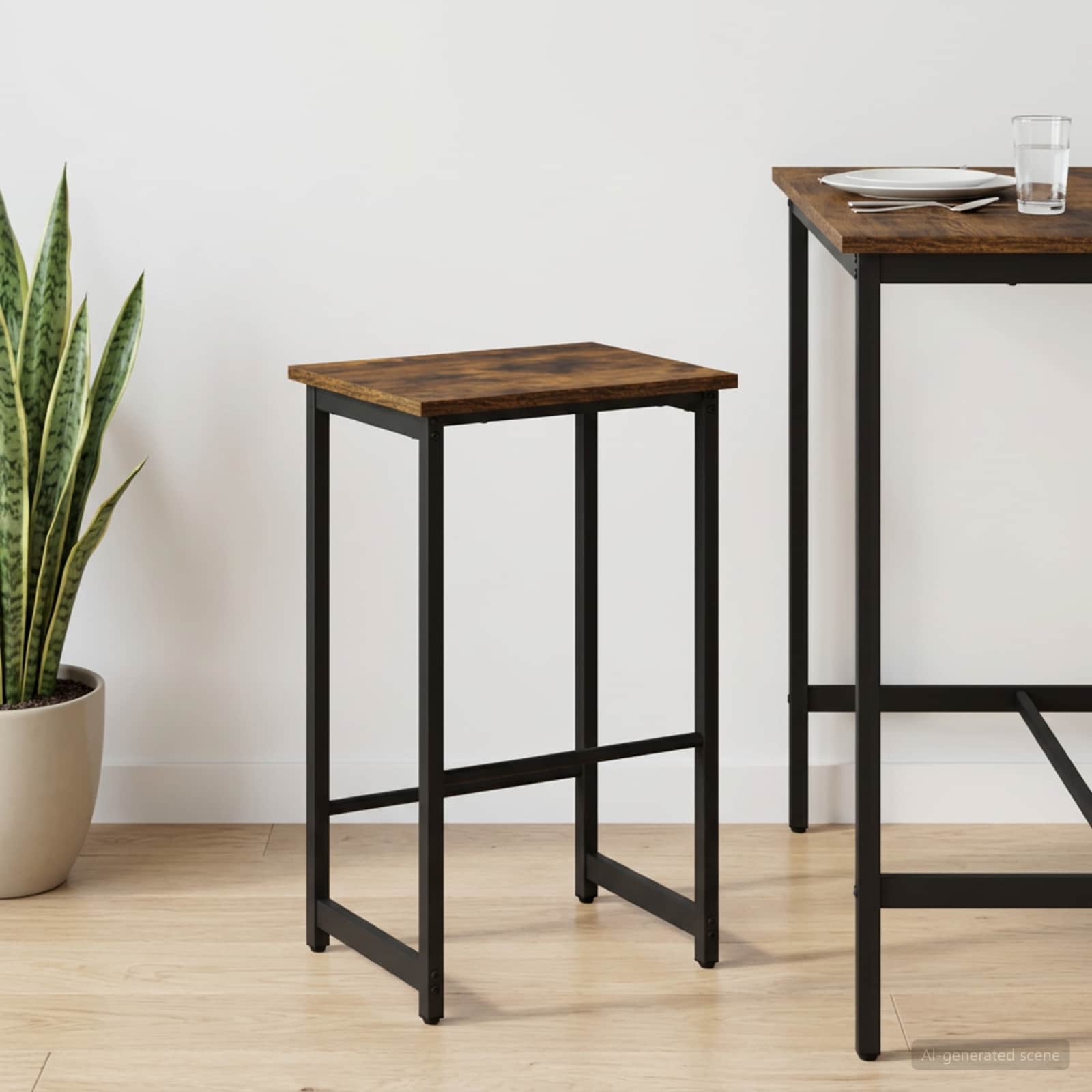 Barhocker Raucheiche 40 x 32 x 64 cm Holzwerkstoff