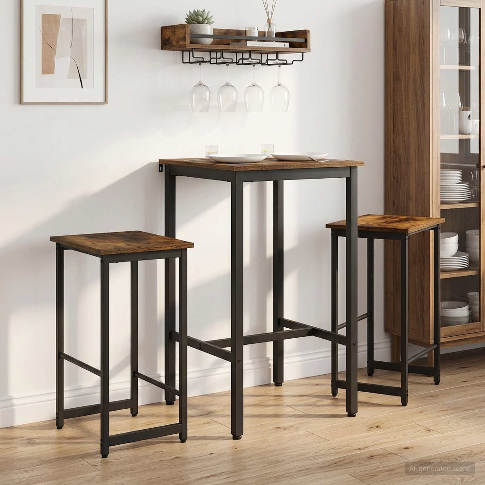 Barhocker 2 stk. Raucheiche 40 x 32 x 64 cm Holzwerkstoff