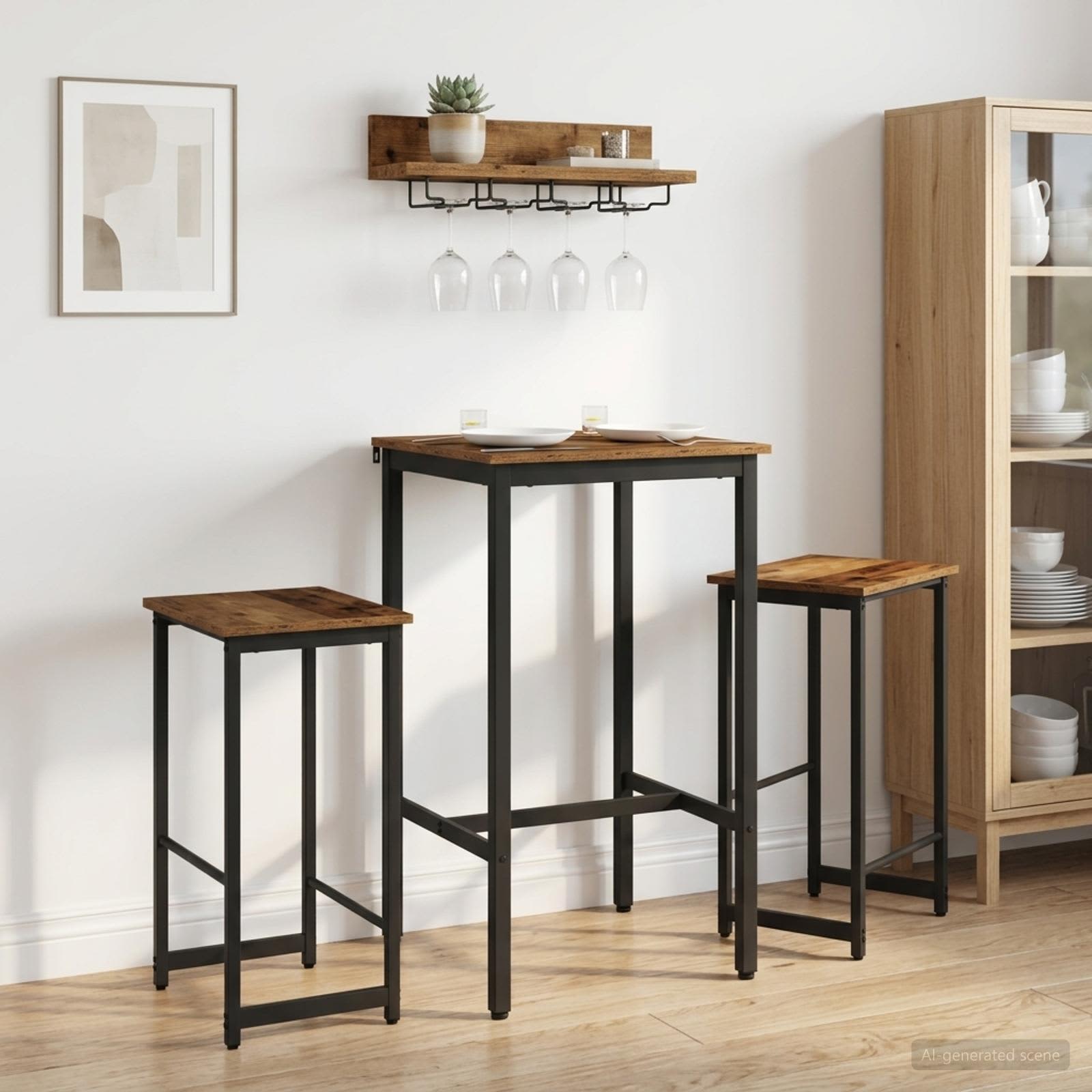 Barhocker 2 stk. Altholz 40 x 32 x 64 cm Holzwerkstoff
