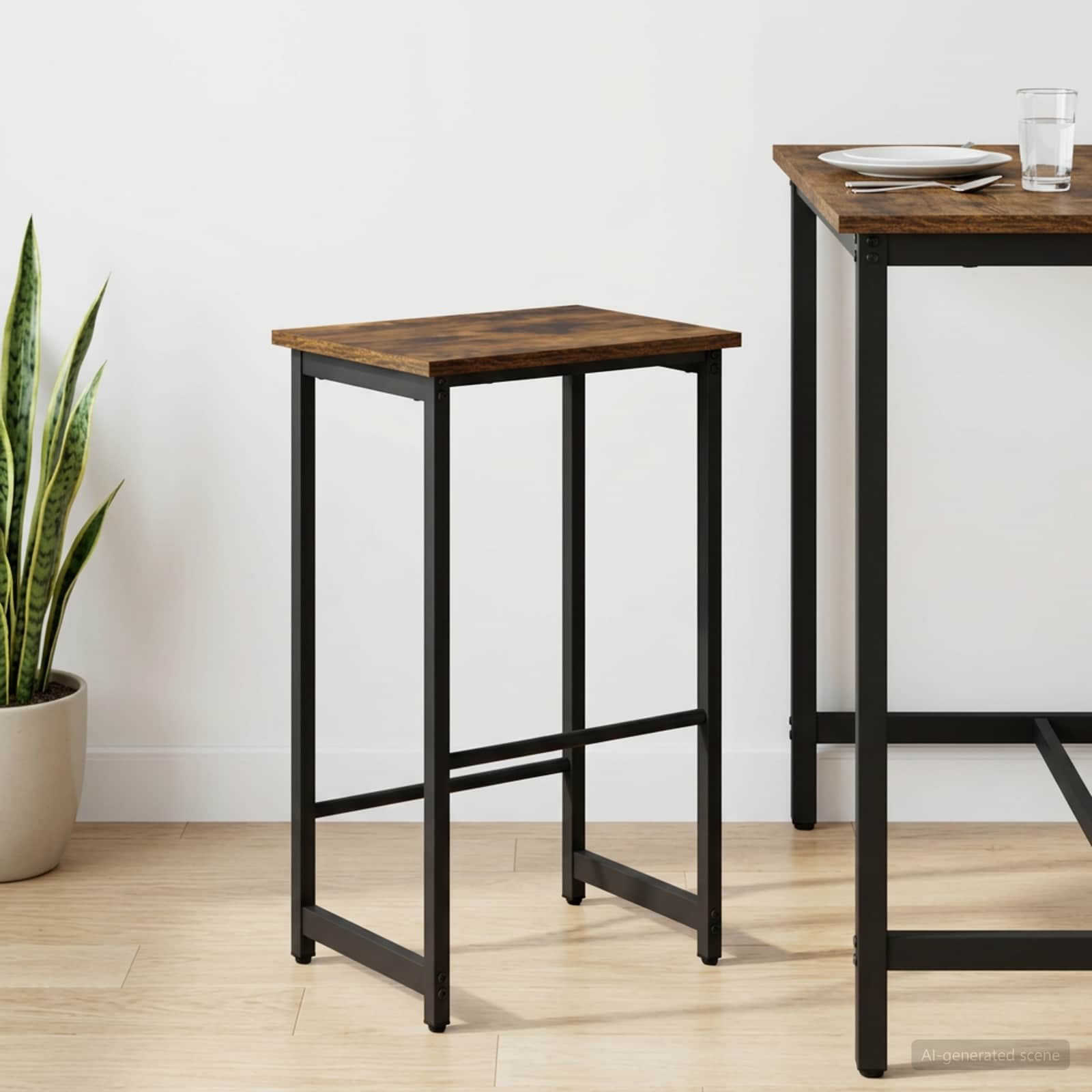 Barhocker Raucheiche 40 x 32 x 74 cm Holzwerkstoff