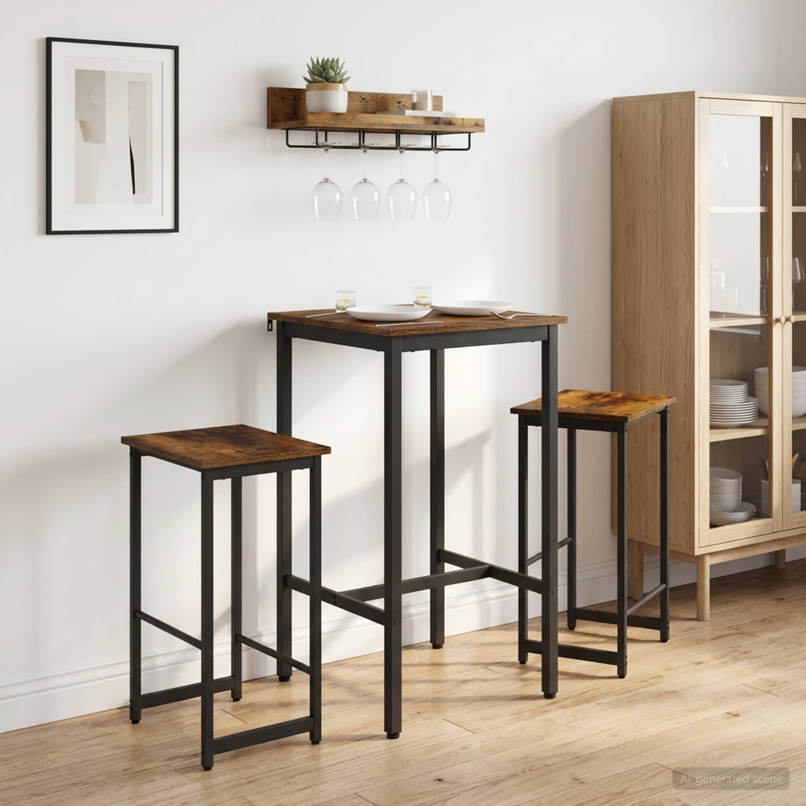 Barhocker 2 stk. Raucheiche 40 x 32 x 74 cm Holzwerkstoff