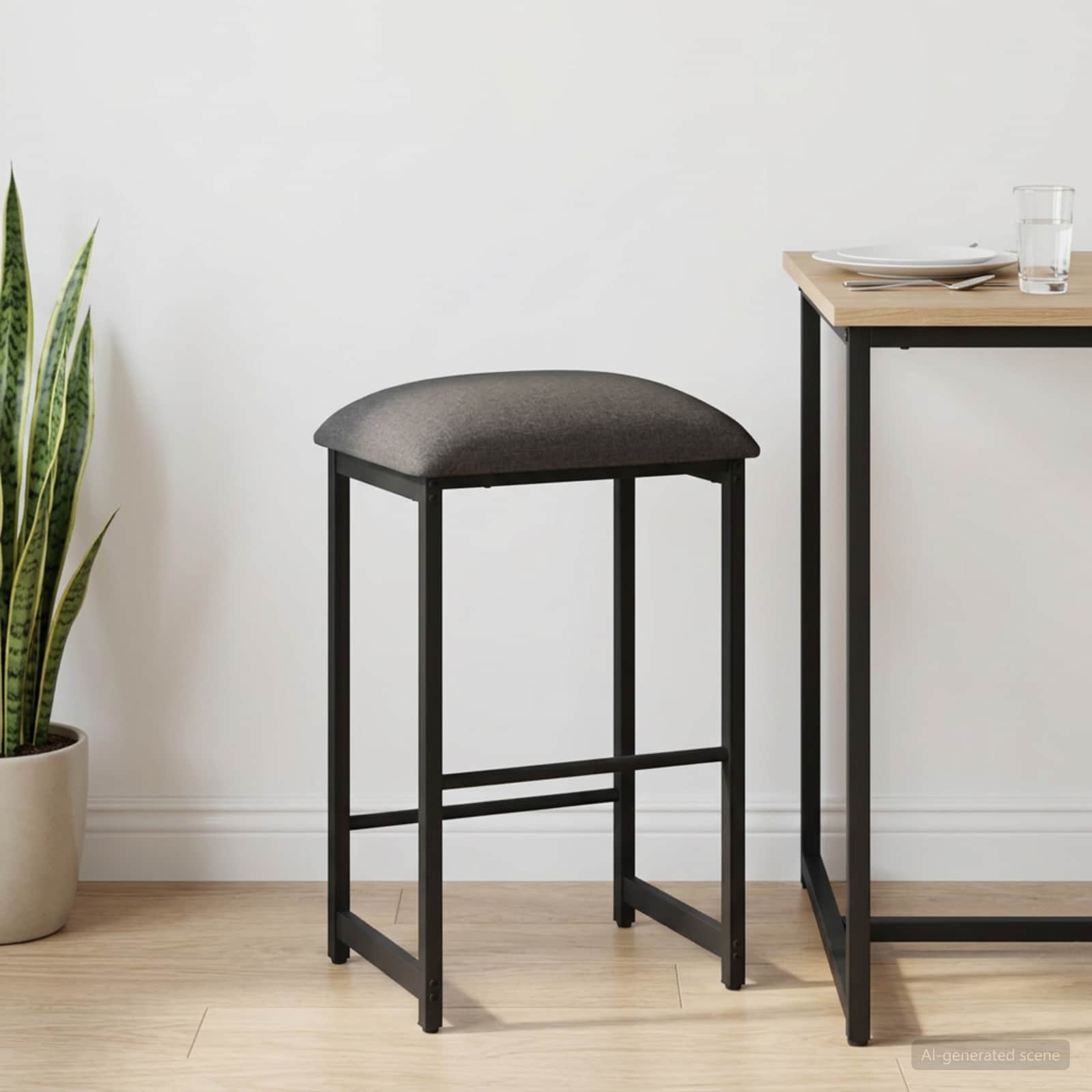 Barhocker Hellgrau 40 x 32 x 64 cm Holzwerkstoff