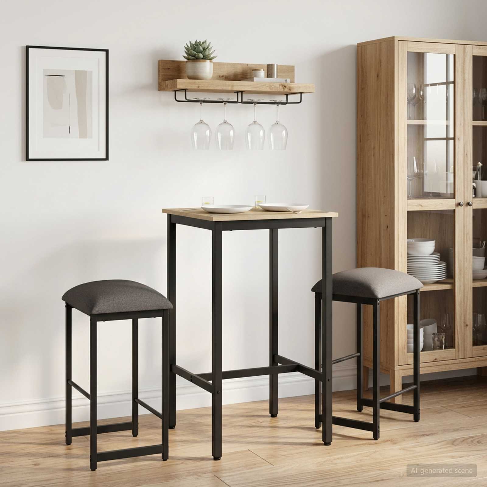 Barhocker 2 stk. Hellgrau 40 x 32 x 64 cm Holzwerkstoff