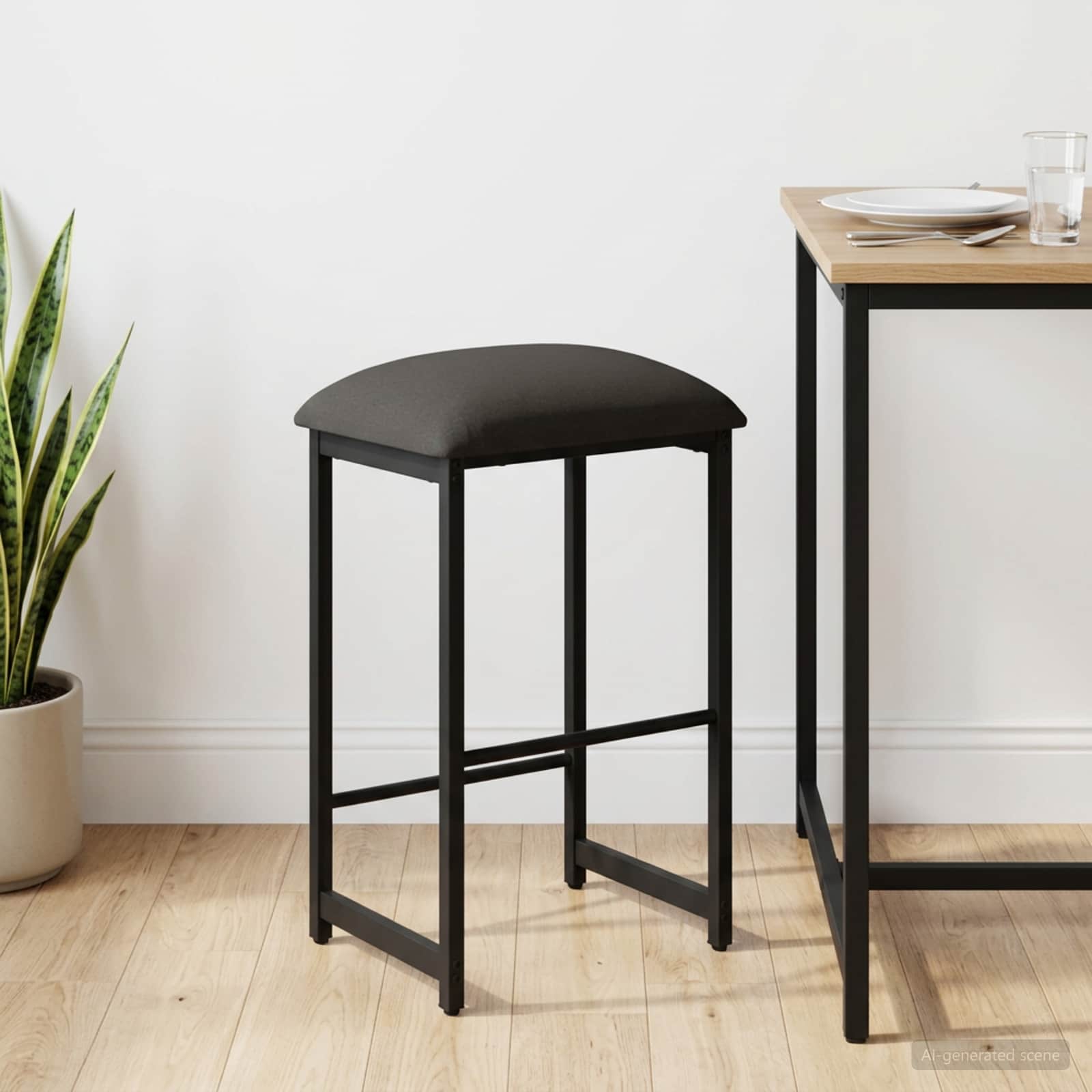 Barhocker Dunkelgrau 40 x 32 x 64 cm Holzwerkstoff