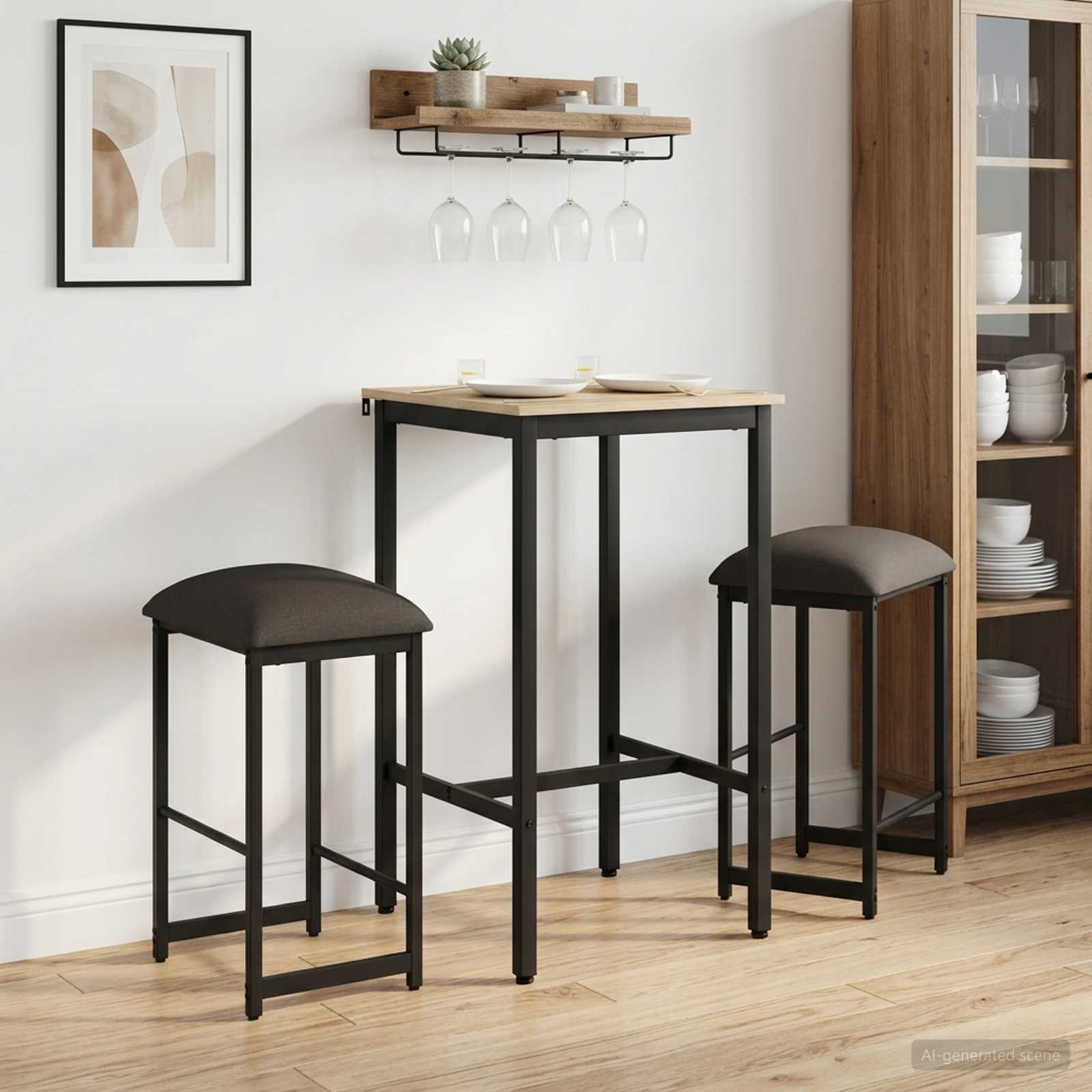 Barhocker 2 stk. Dunkelgrau 40 x 32 x 64 cm Holzwerkstoff