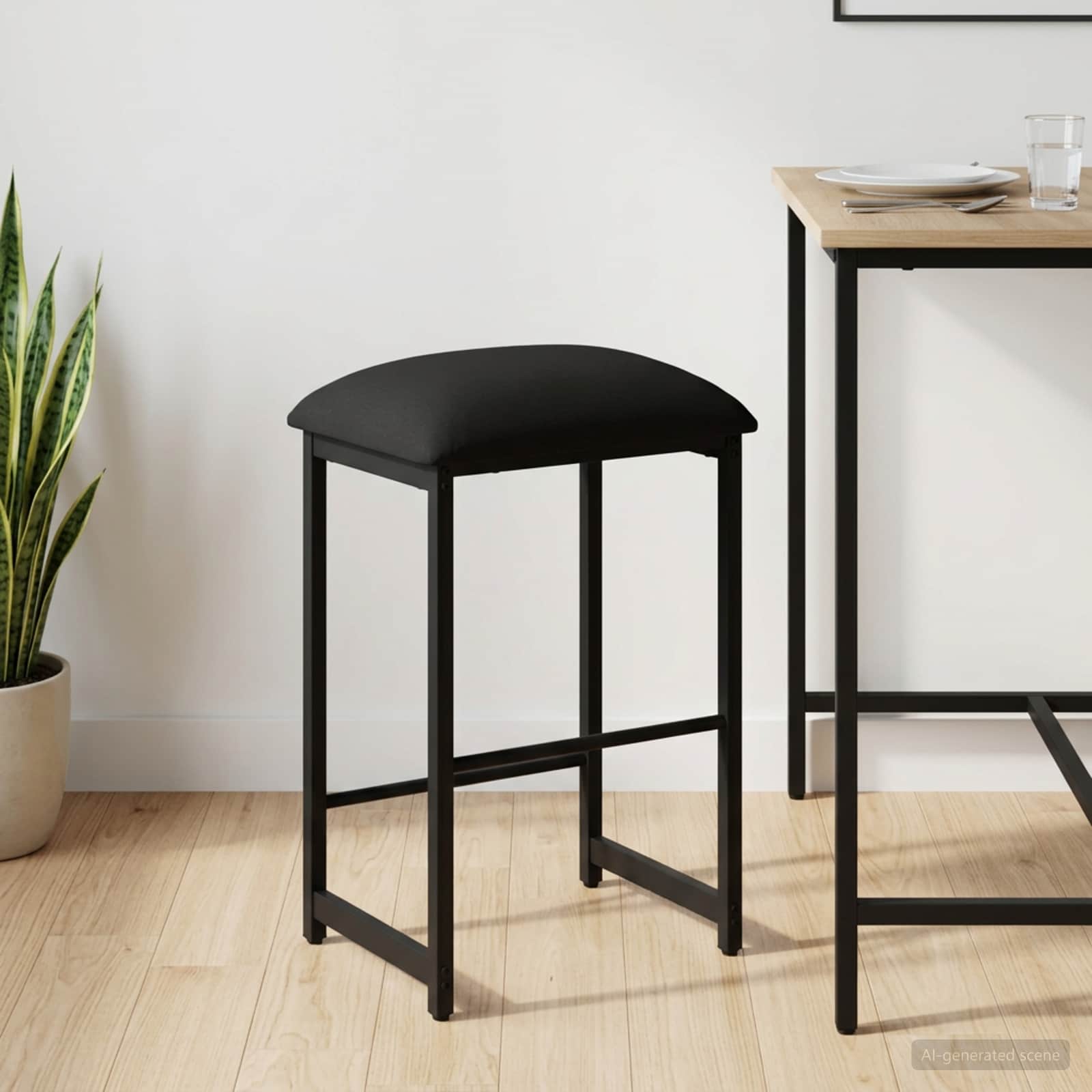 Barhocker Schwarz 40 x 32 x 64 cm Holzwerkstoff