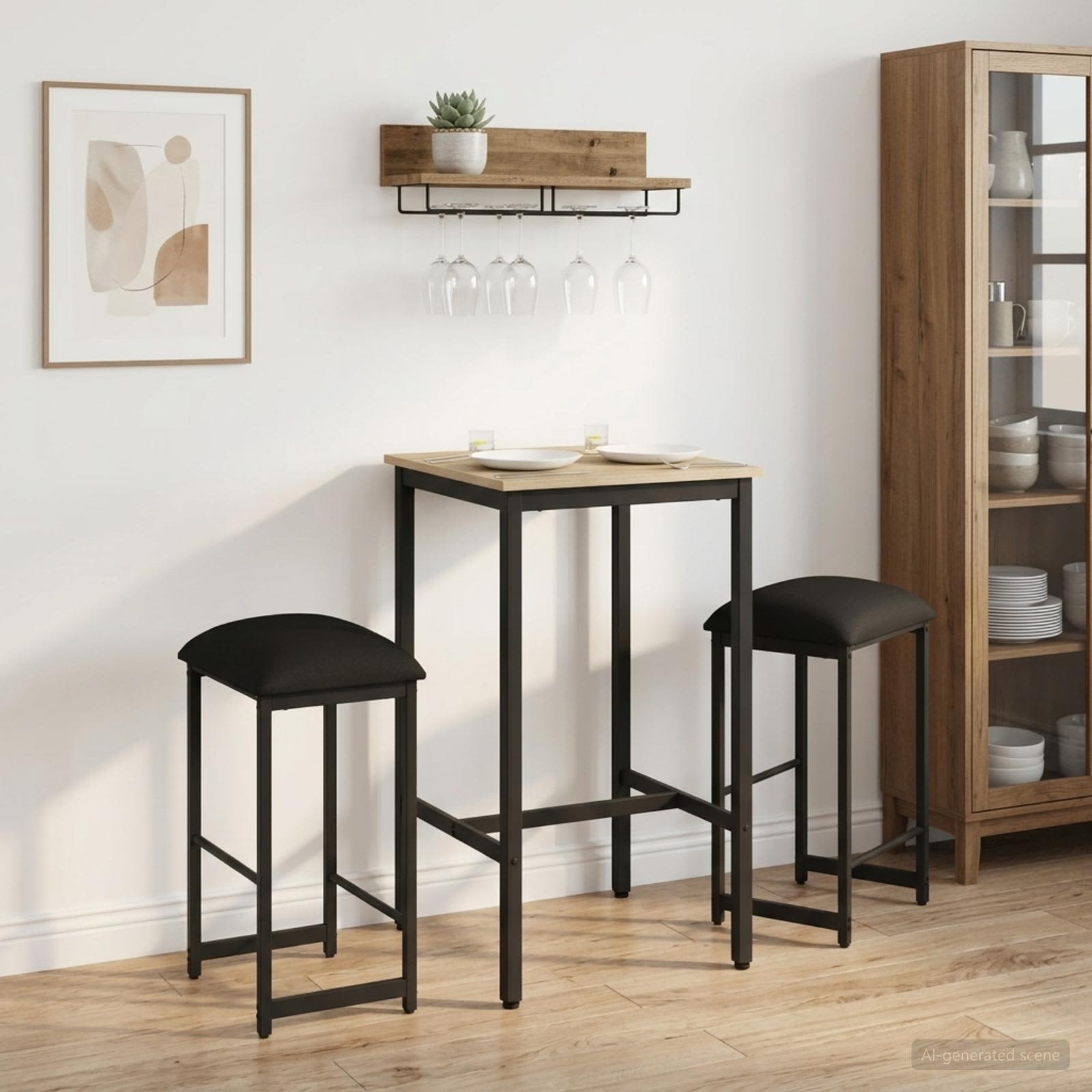 Barhocker 2 stk. Schwarz 40 x 32 x 64 cm Holzwerkstoff