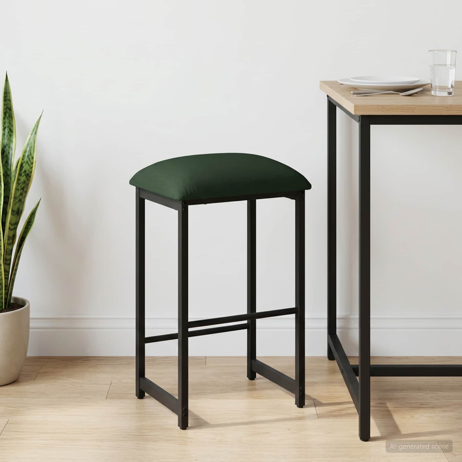Barhocker Dunkelgrün 40 x 32 x 64 cm Holzwerkstoff