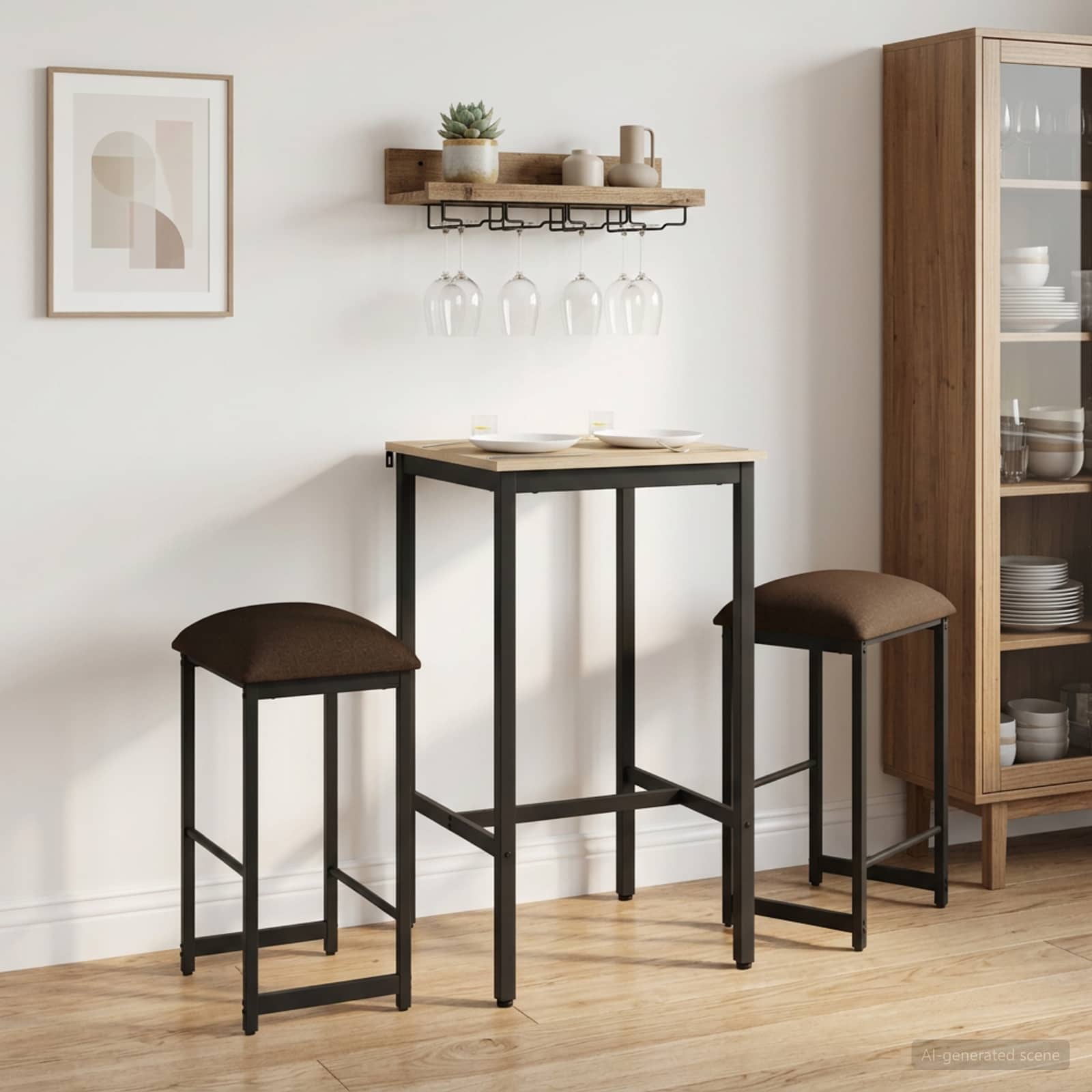 Barhocker 2 stk. Taupe 40 x 32 x 64 cm Holzwerkstoff