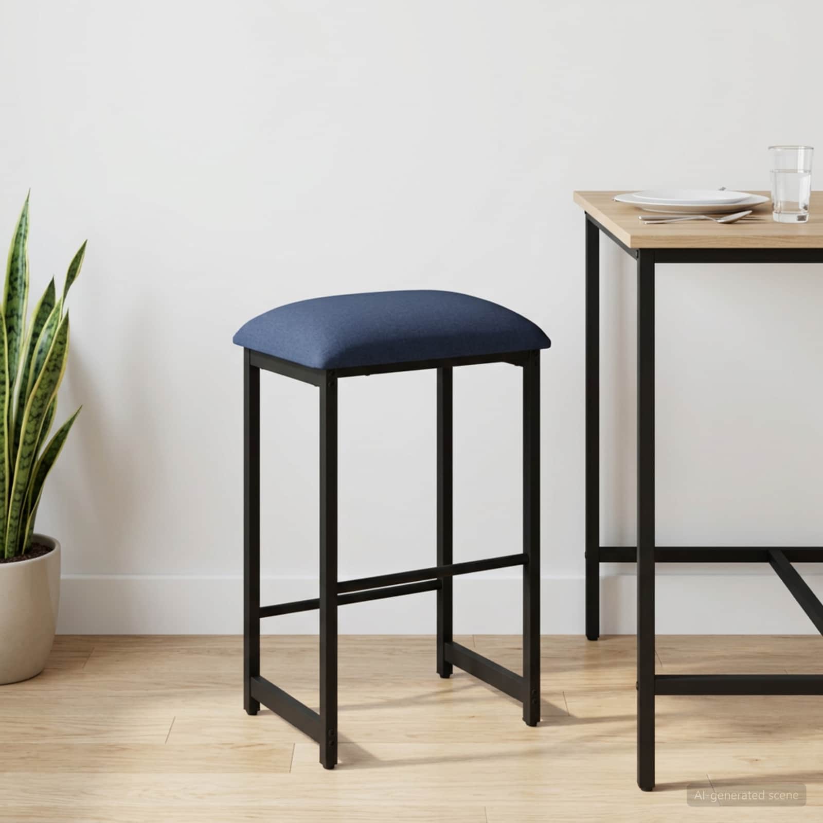 Barhocker Blau 40 x 32 x 64 cm Holzwerkstoff
