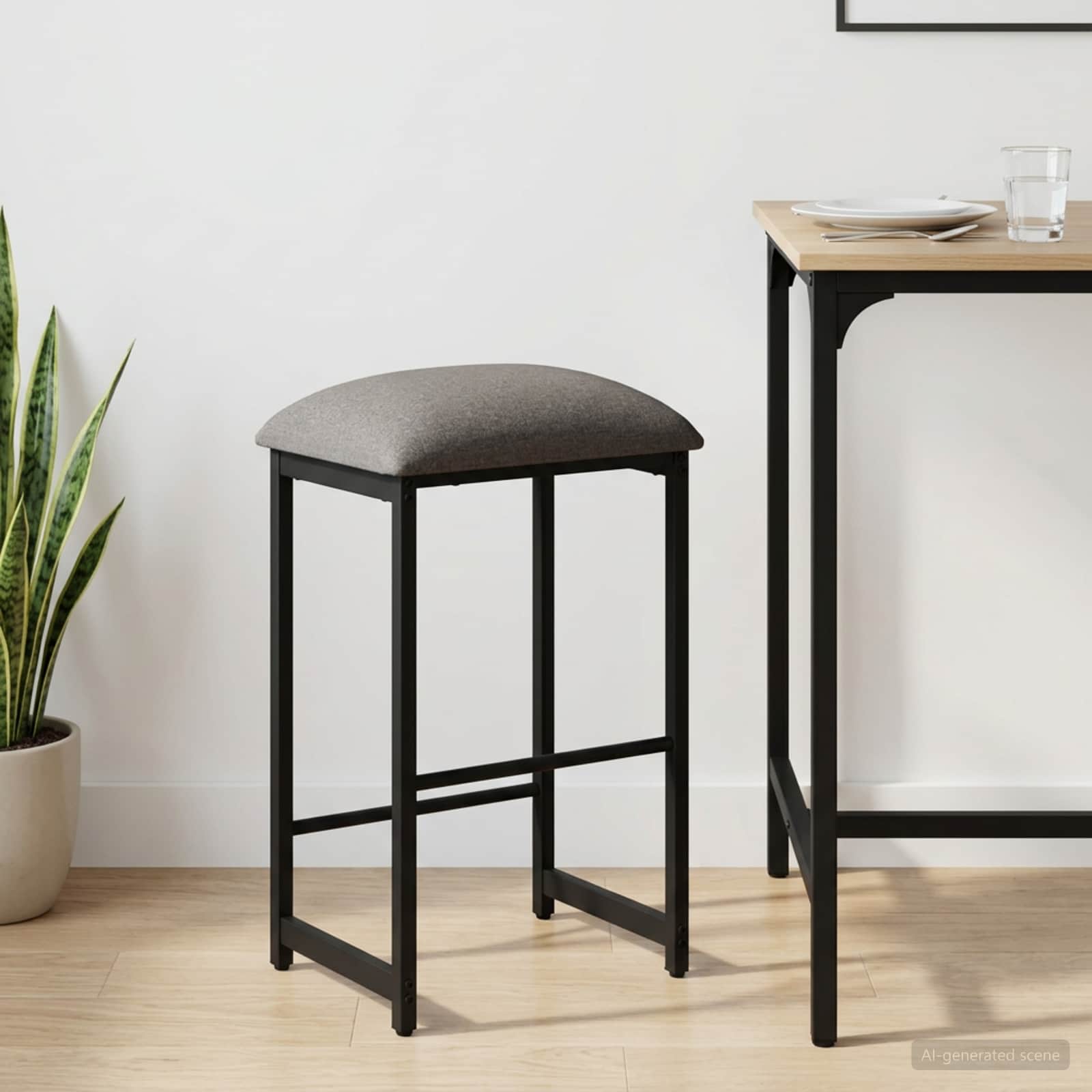 Barhocker Hellgrau 40 x 32 x 74 cm Holzwerkstoff
