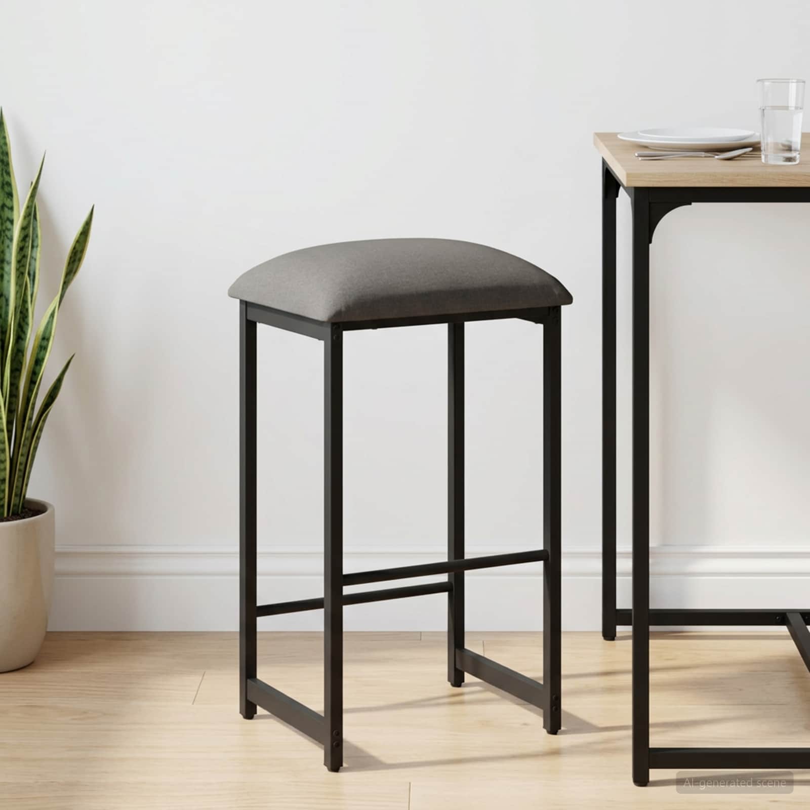 Barhocker Dunkelgrau 40 x 32 x 74 cm Holzwerkstoff