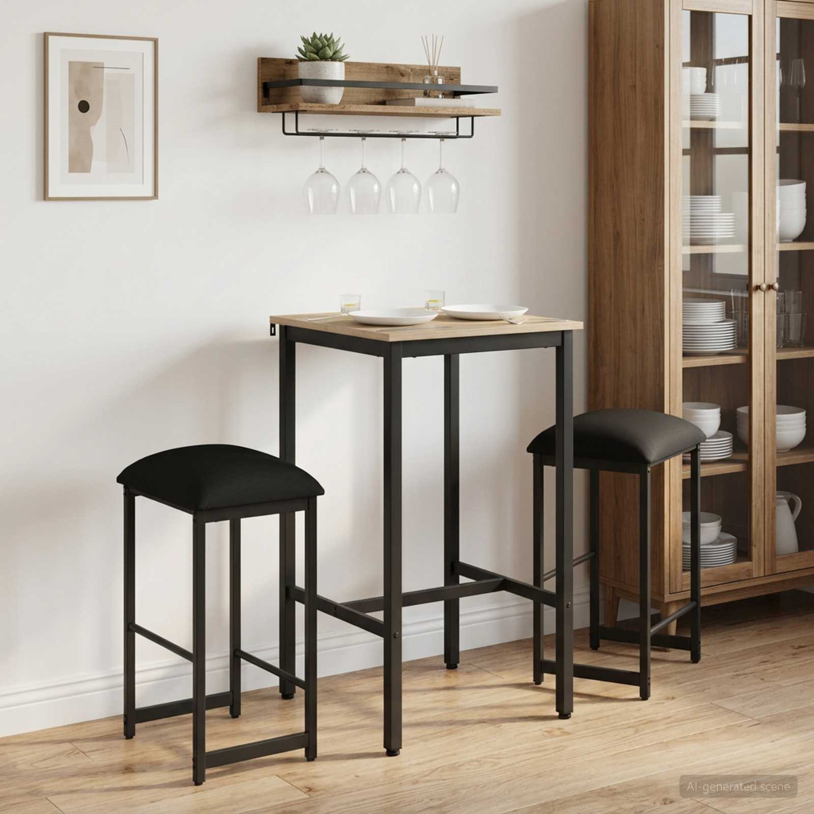 Barhocker 2 stk. Schwarz 40 x 32 x 74 cm Holzwerkstoff