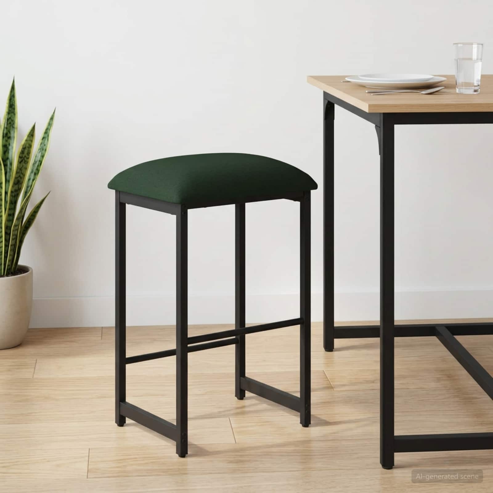 Barhocker Dunkelgrün 40 x 32 x 74 cm Holzwerkstoff