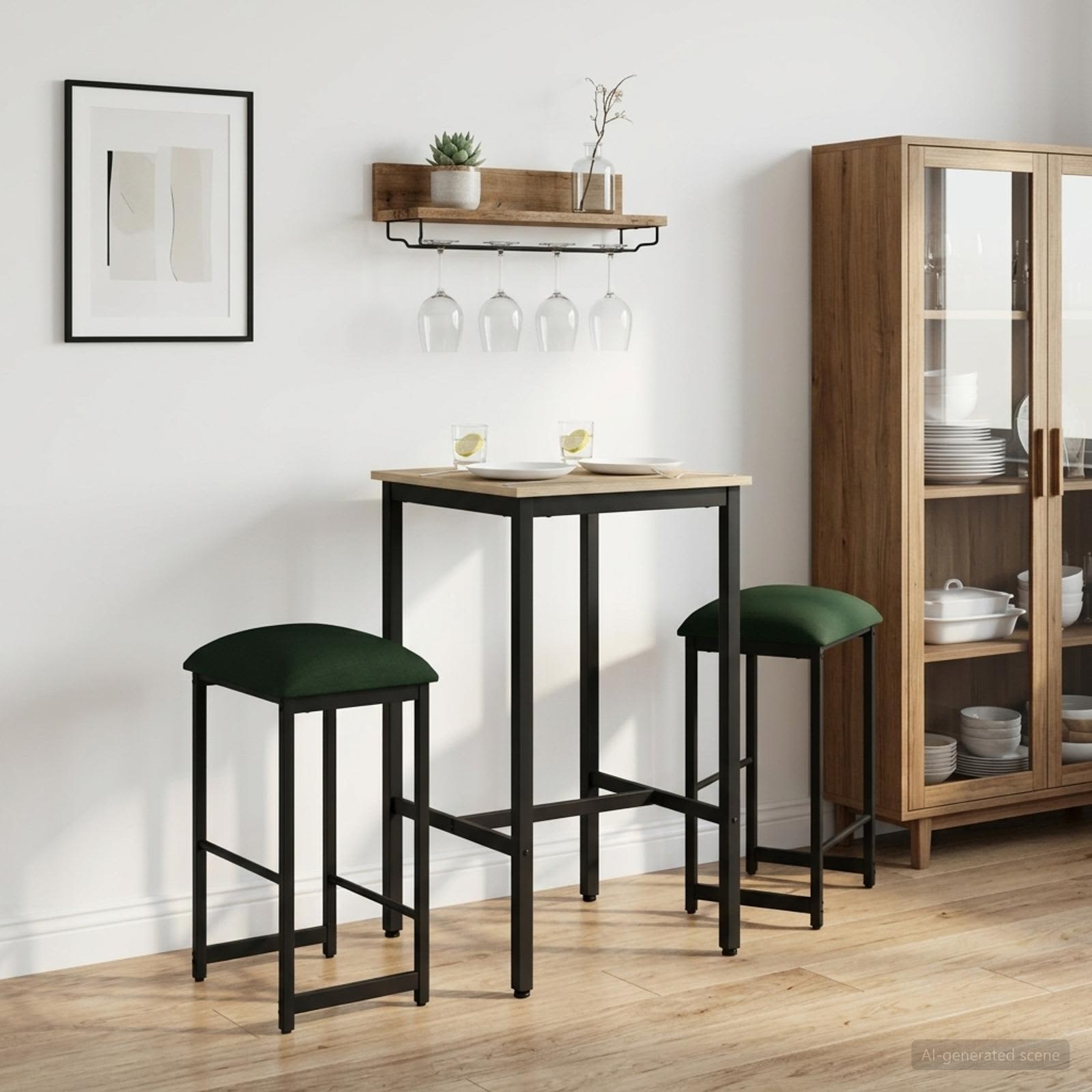 Barhocker 2 stk. Dunkelgrün 40 x 32 x 74 cm Holzwerkstoff