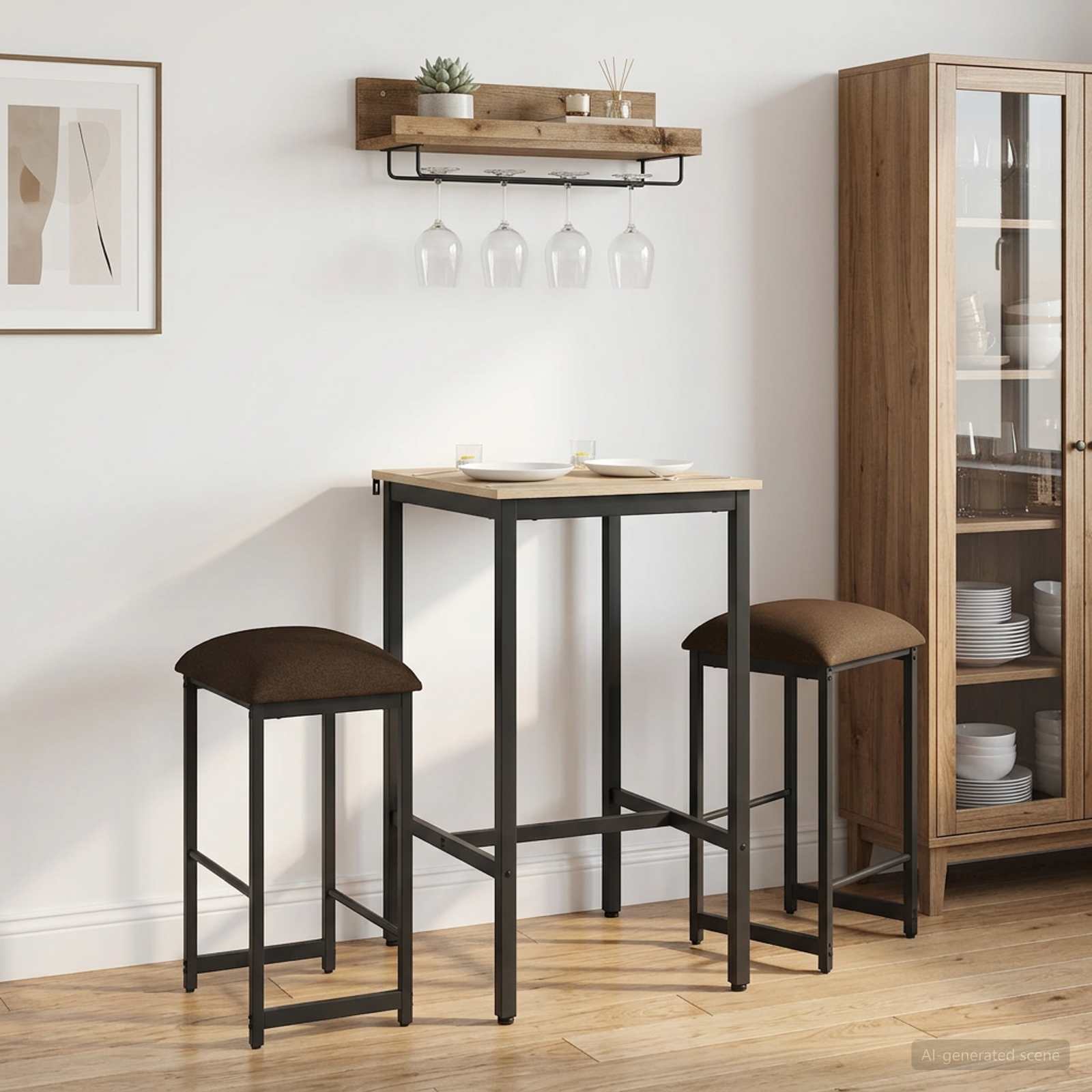Barhocker 2 stk. Taupe 40 x 32 x 74 cm Holzwerkstoff