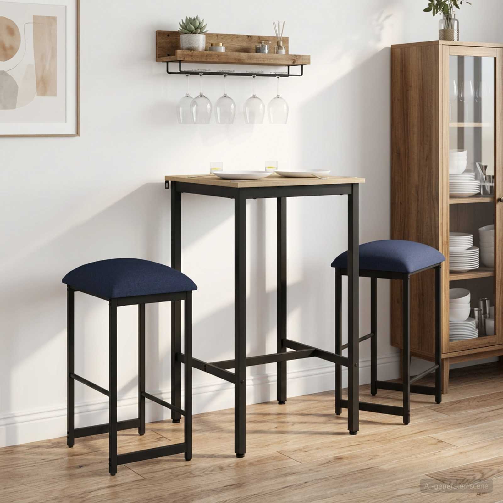Barhocker 2 stk. Blau 40 x 32 x 74 cm Holzwerkstoff
