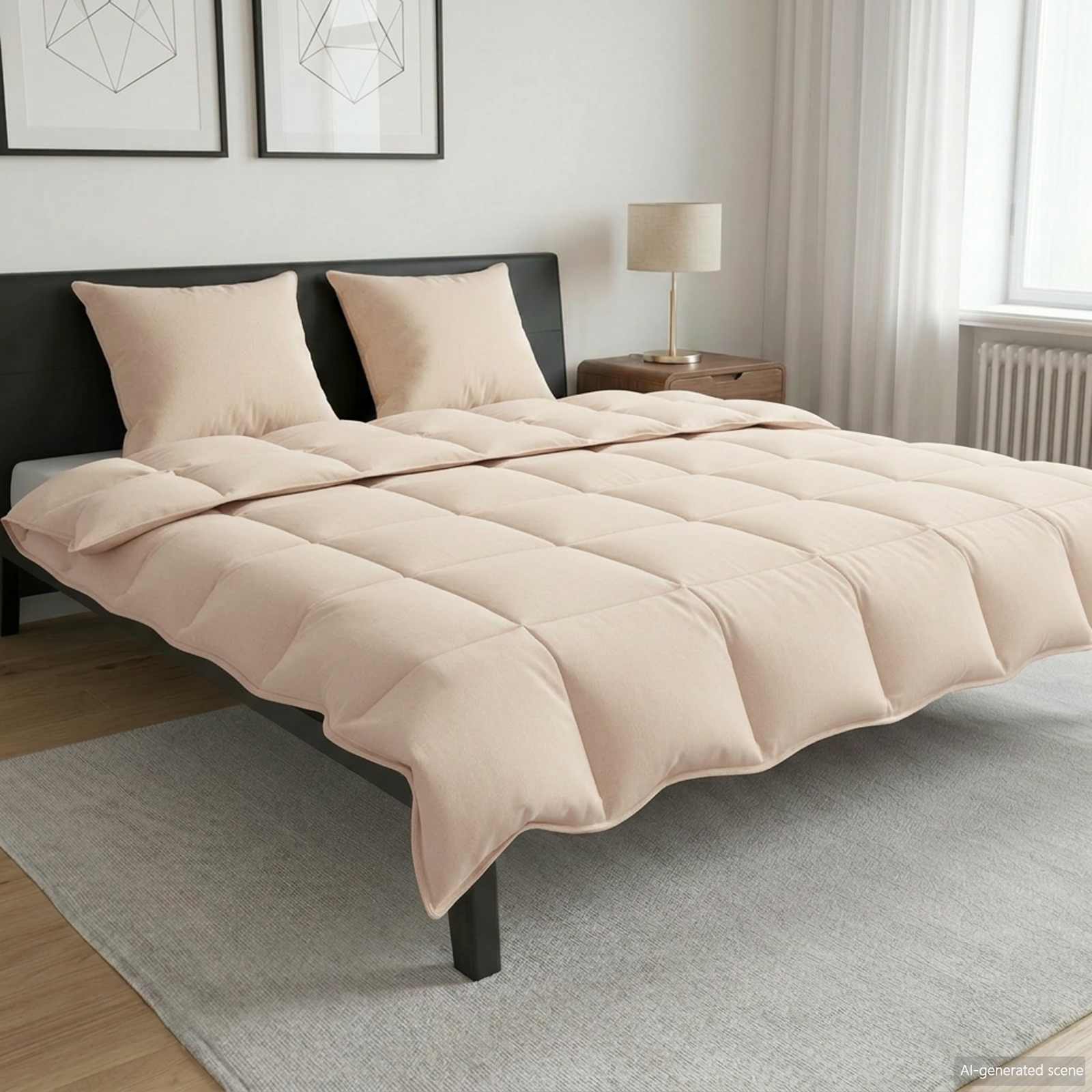 Sommerdecke Beige 240 x 260 cm 100% natürlicher Kapok