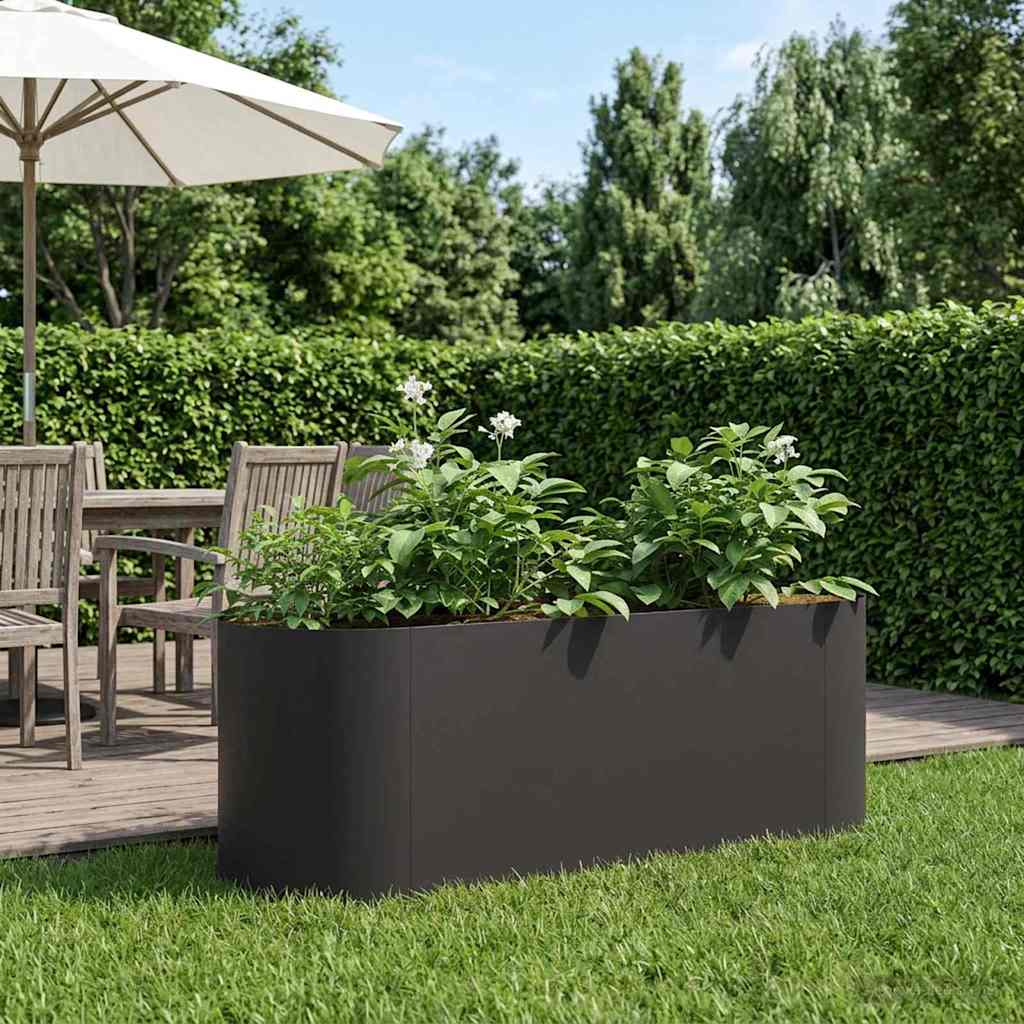 Hochbeet im Garten Schwarz 120 x 40 x 40 cm Stahl