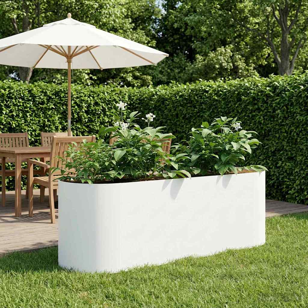 Hochbeet im Garten Weiß 120 x 40 x 40 cm