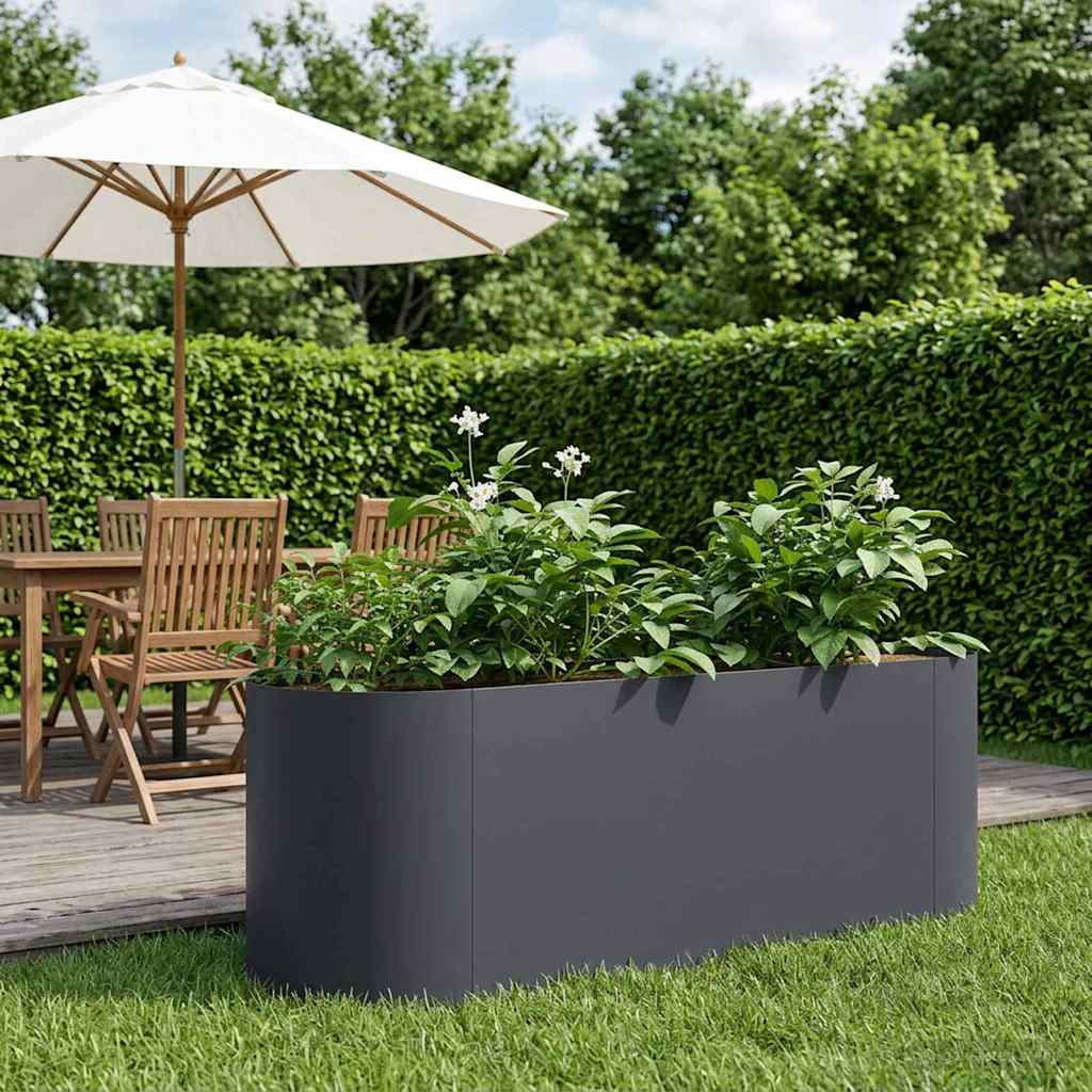 Hochbeet im Garten Anthrazit 120 x 40 x 40 cm