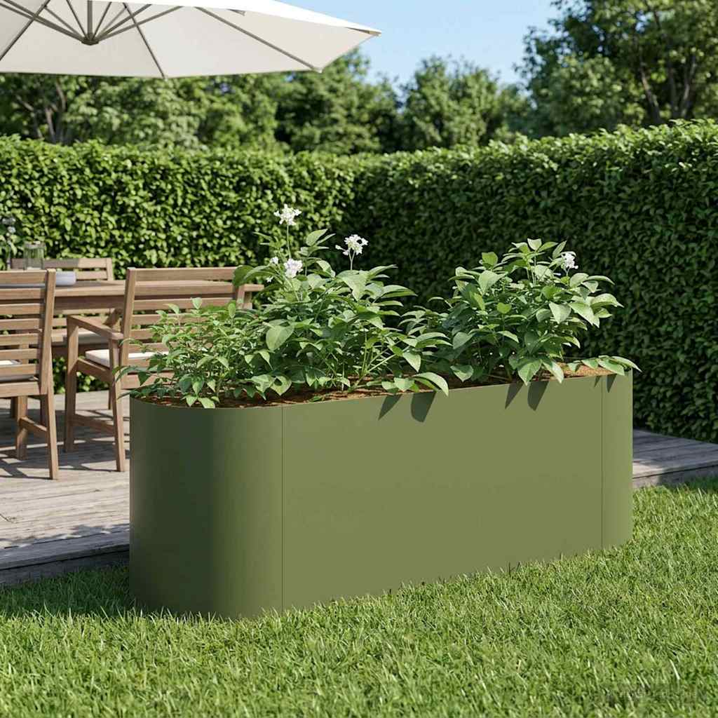 Hochbeet im Garten Olive Grün 120 x 40 x 40 cm