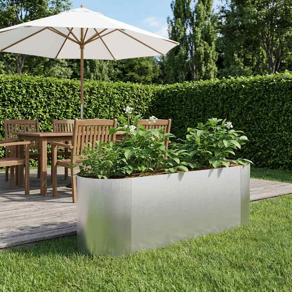 Hochbeet im Garten Edelstahl 120 x 40 x 40 cm