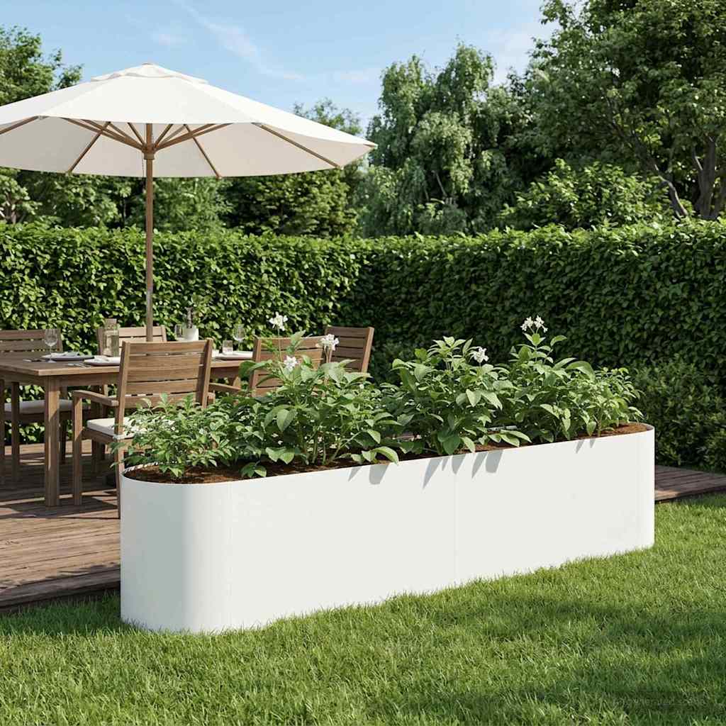 Hochbeet im Garten Weiß 200 x 40 x 40 cm