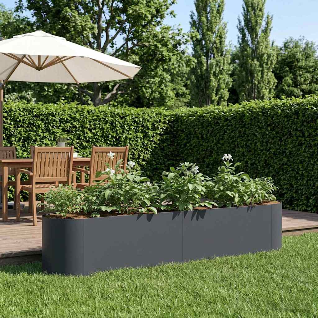 Hochbeet im Garten Anthrazit 200 x 40 x 40 cm
