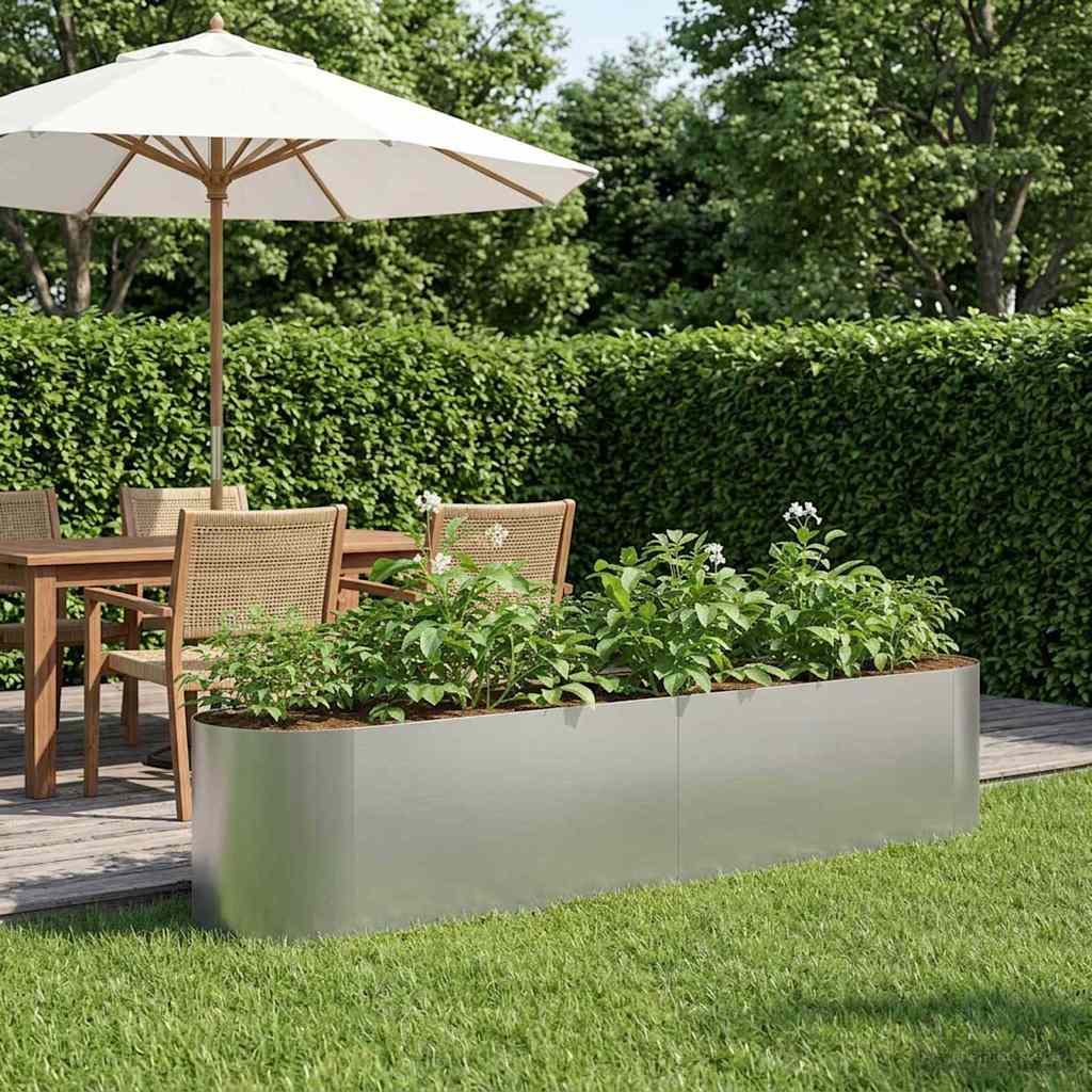 Hochbeet im Garten Verzinkter Stahl 200 x 40 x 40 cm
