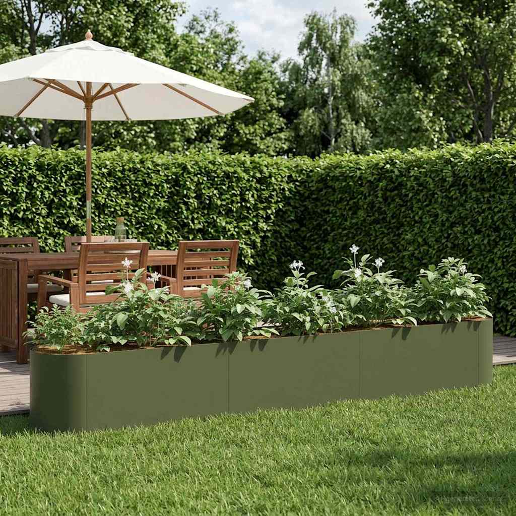 Hochbeet im Garten Olive Grün 280 x 40 x 40 cm
