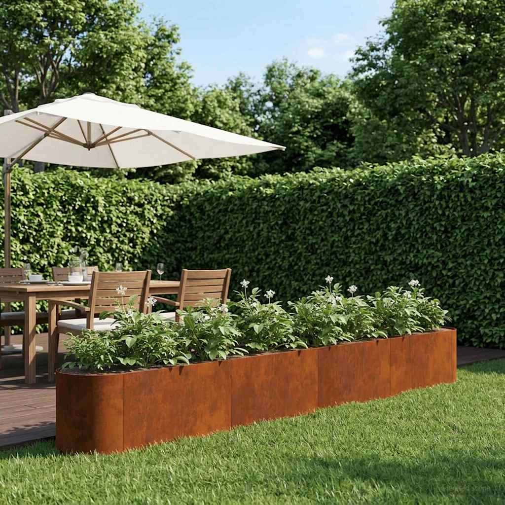 Hochbeet im Garten Wetterfeststahl 360 x 40 x 40 cm