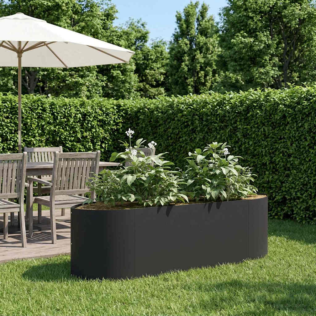 Hochbeet im Garten Schwarz 140 x 40 x 40 cm Stahl