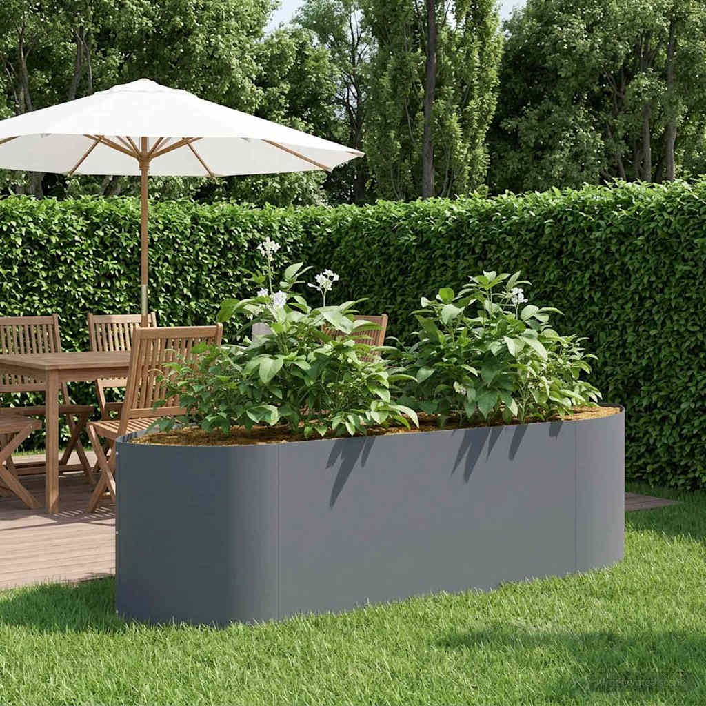 Hochbeet im Garten Anthrazit 140 x 40 x 40 cm Stahl