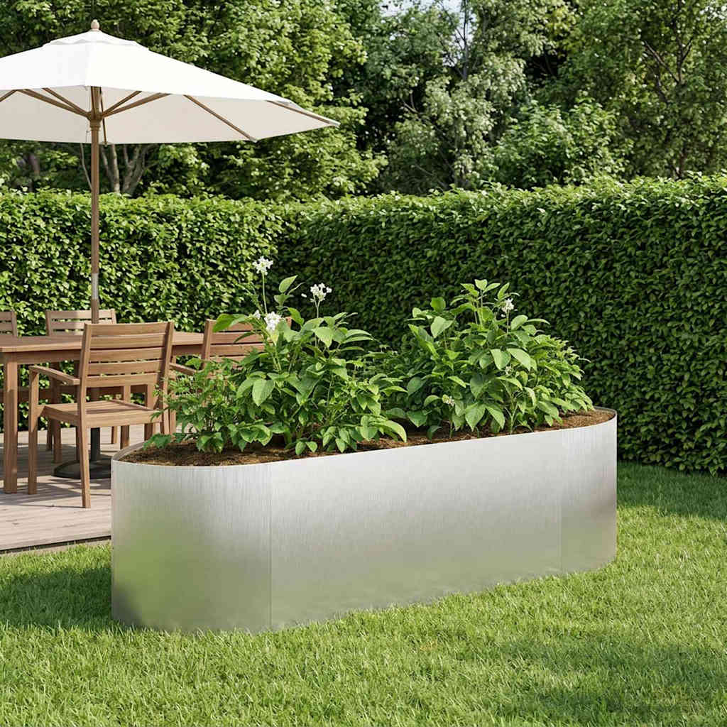 Hochbeet im Garten Edelstahl 140 x 40 x 40 cm Stahl