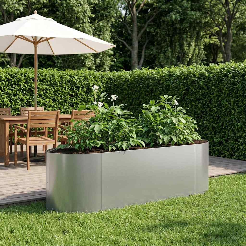 Hochbeet im Garten Verzinkter Stahl 140 x 40 x 40 cm Stahl