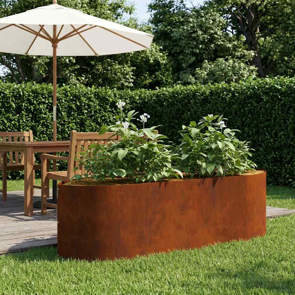 Hochbeet im Garten Wetterfeststahl 140 x 40 x 40 cm Stahl