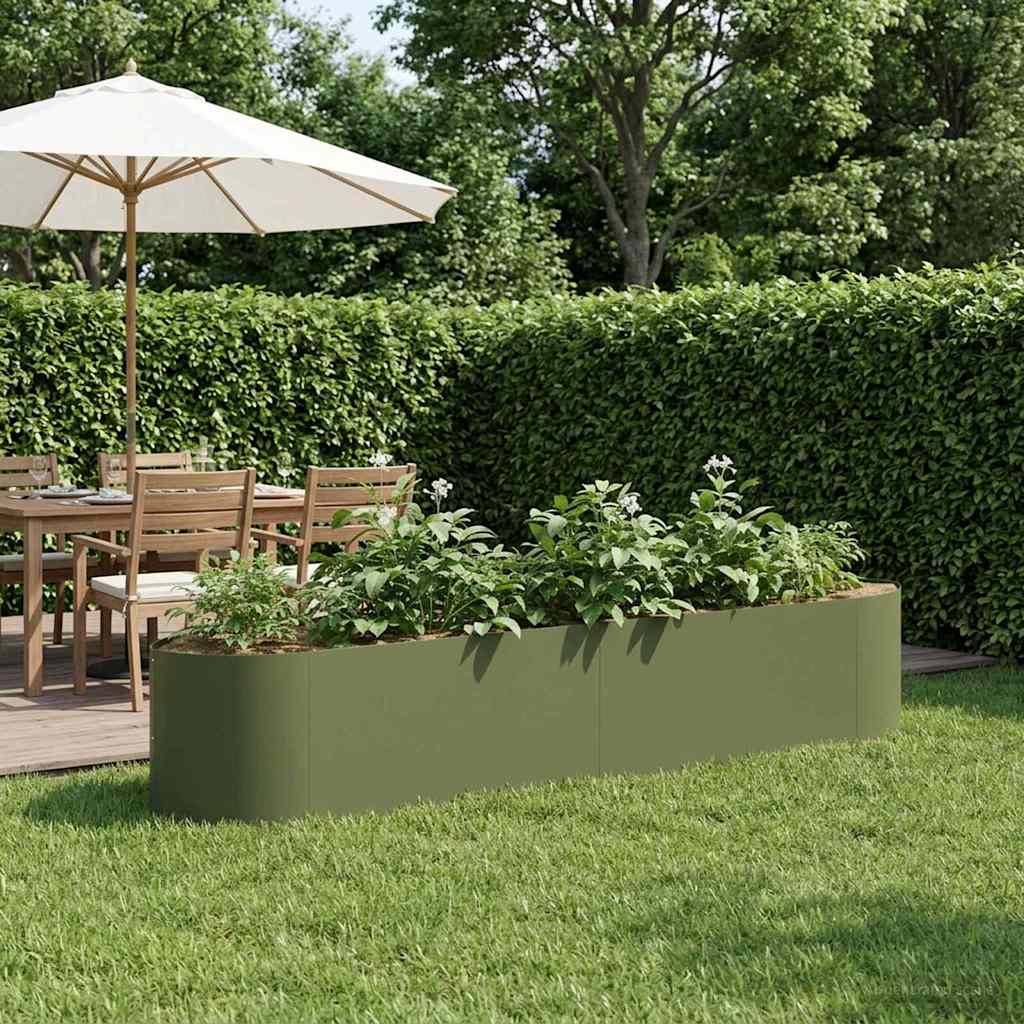 Hochbeet im Garten Olive Grün 220 x 40 x 40 cm Stahl