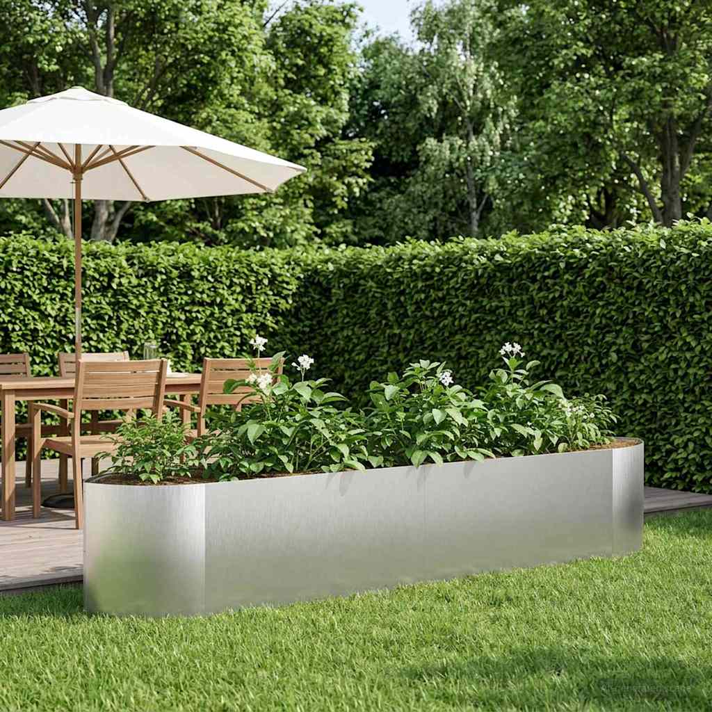 Hochbeet im Garten Edelstahl 220 x 40 x 40 cm Stahl