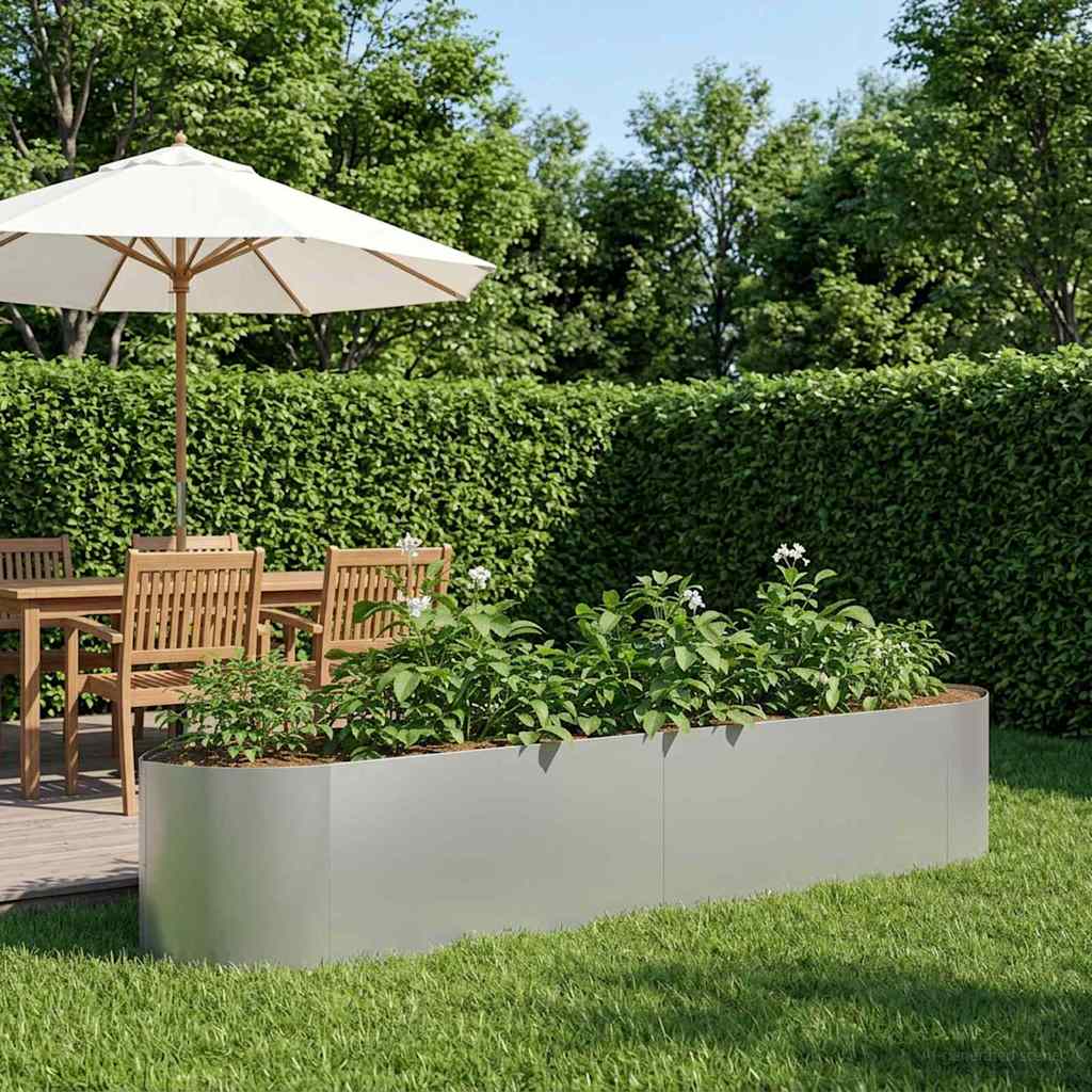 Hochbeet im Garten Verzinkter Stahl 220 x 40 x 40 cm Stahl