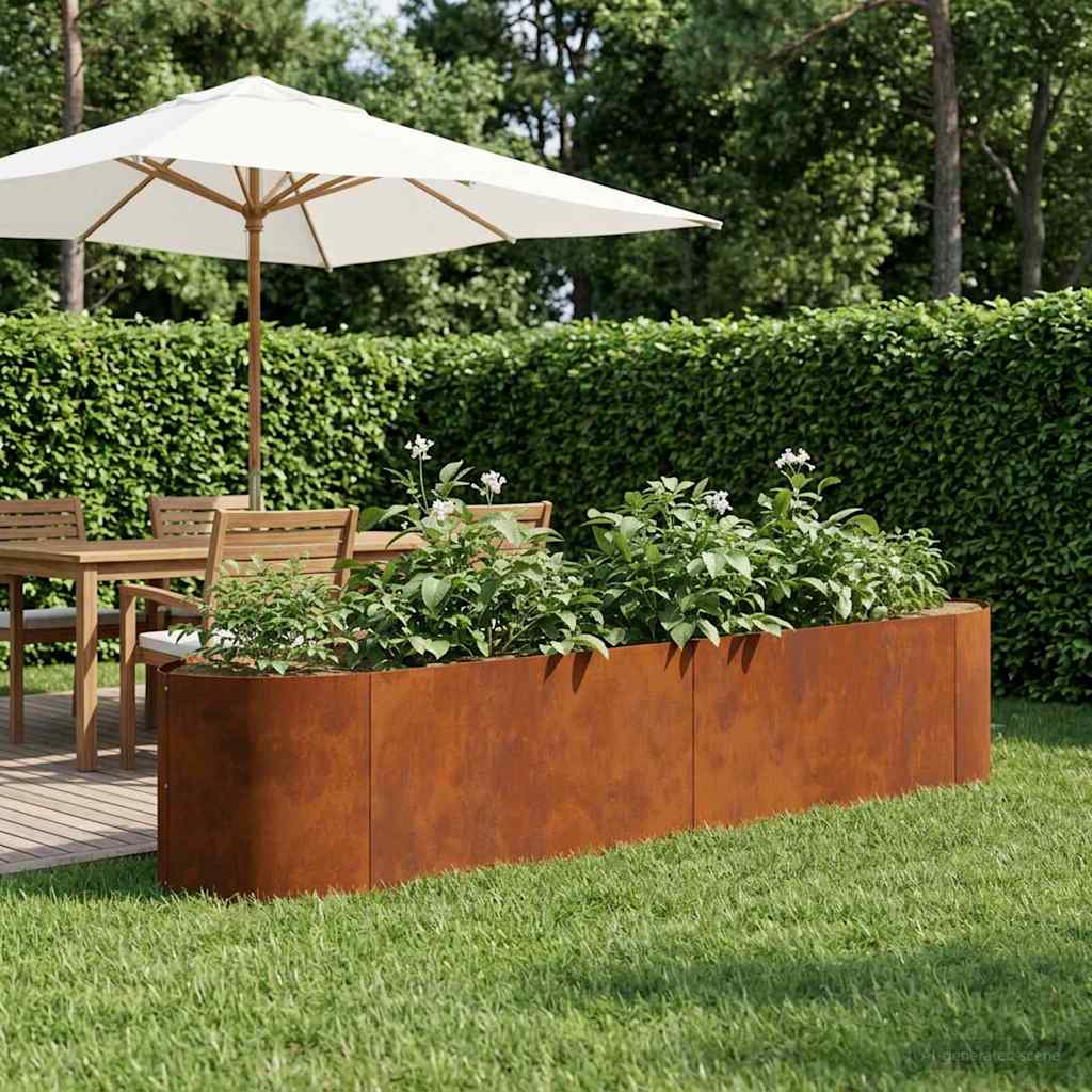Hochbeet im Garten Wetterfeststahl 220 x 40 x 40 cm Stahl