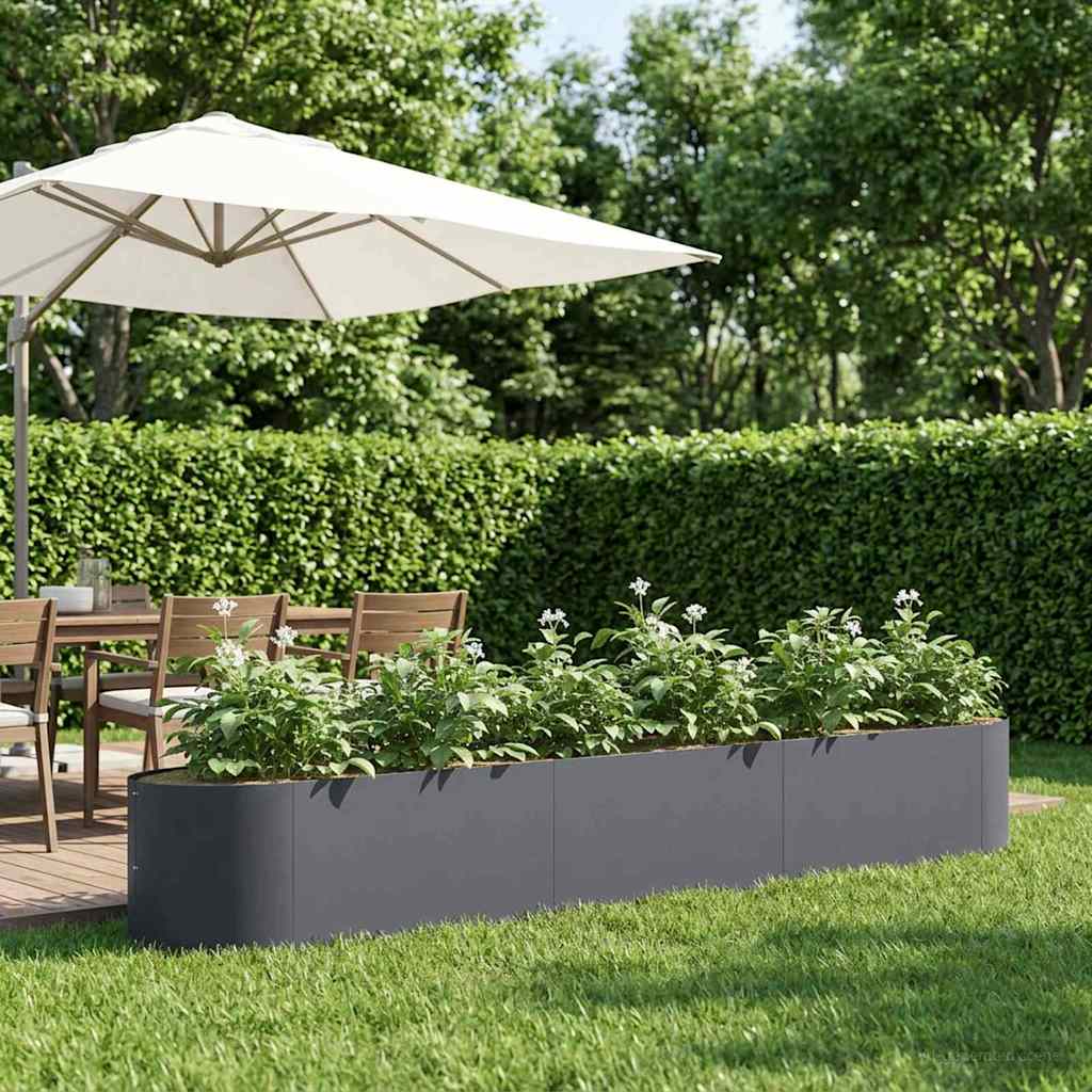 Hochbeet im Garten Anthrazit 300 x 40 x 40 cm Stahl