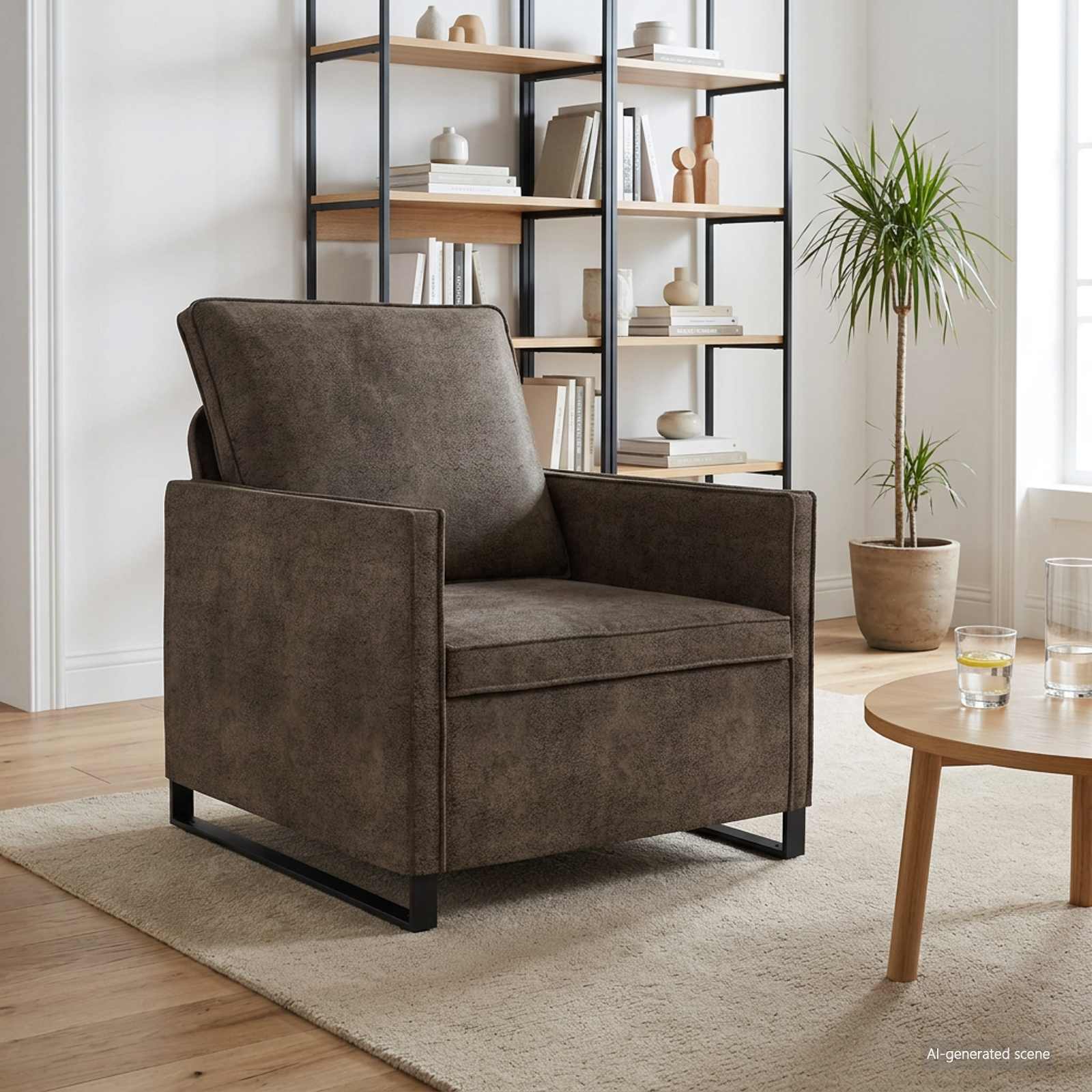 Einzelsofa Dunkelgrau 70 x 81 x 82 cm Kunstwildleder
